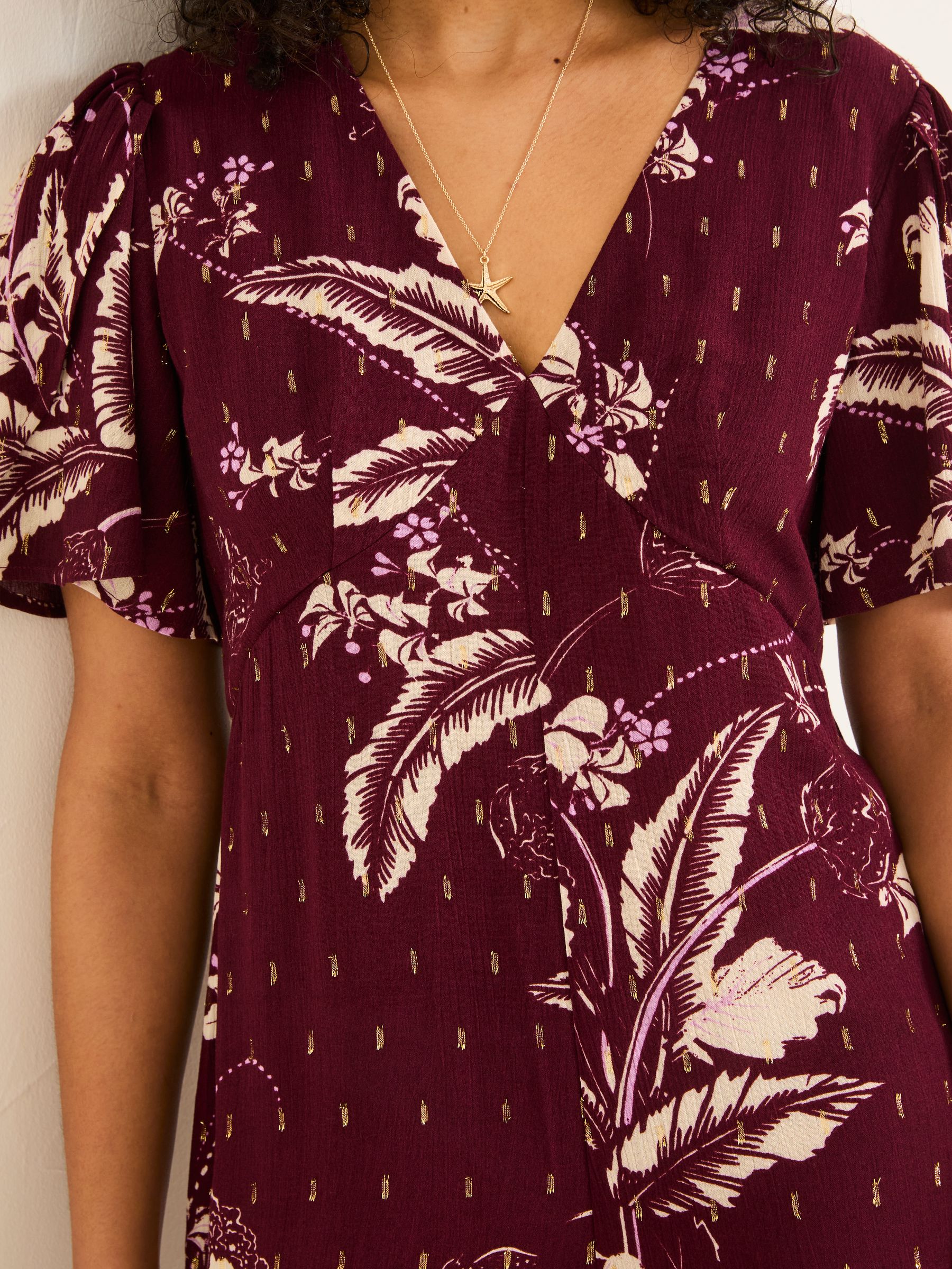 Azalea Claret Floral Print Jumpsuit | FatFace