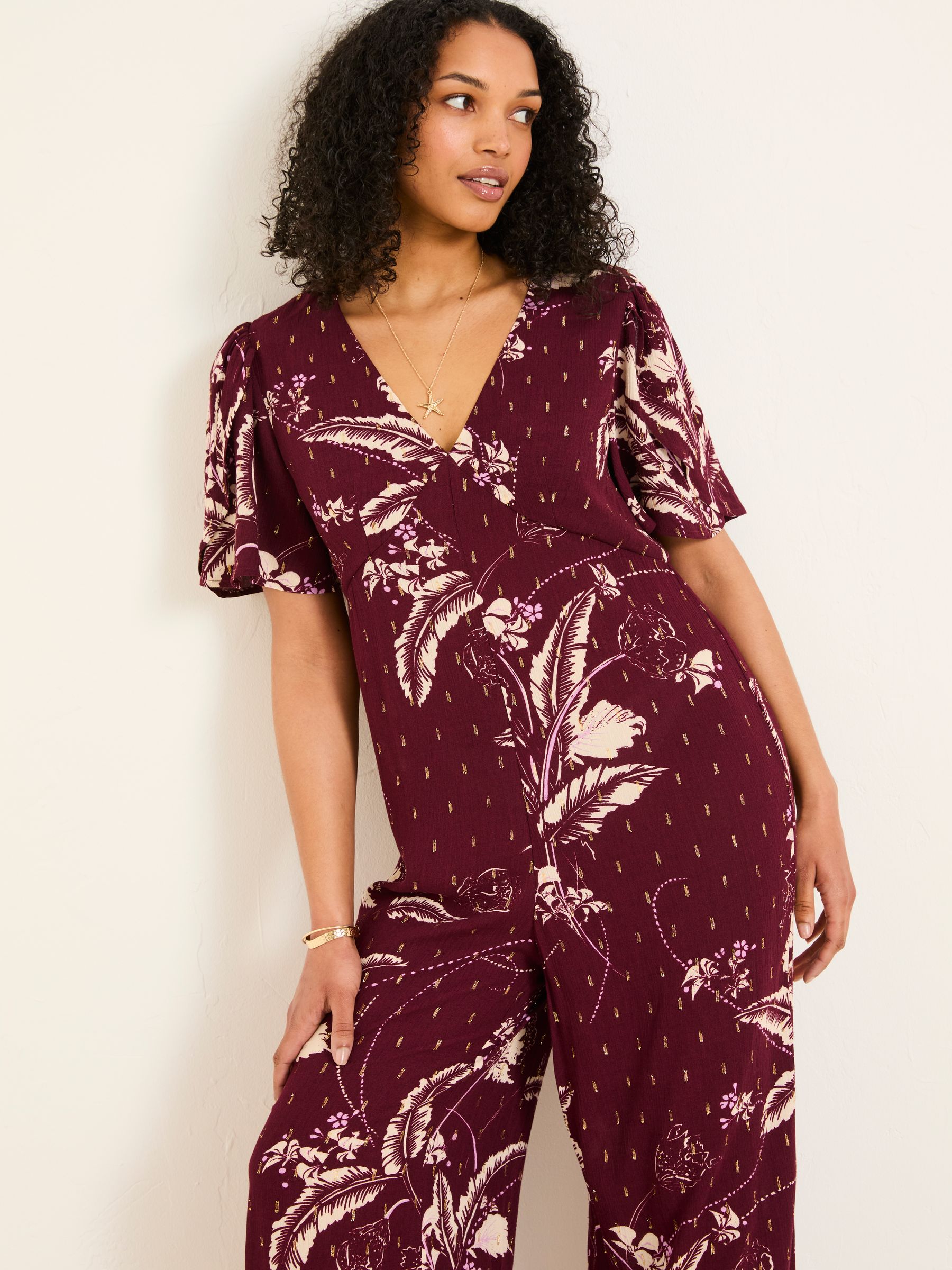 Azalea Claret Floral Print Jumpsuit - Image 7 of 16