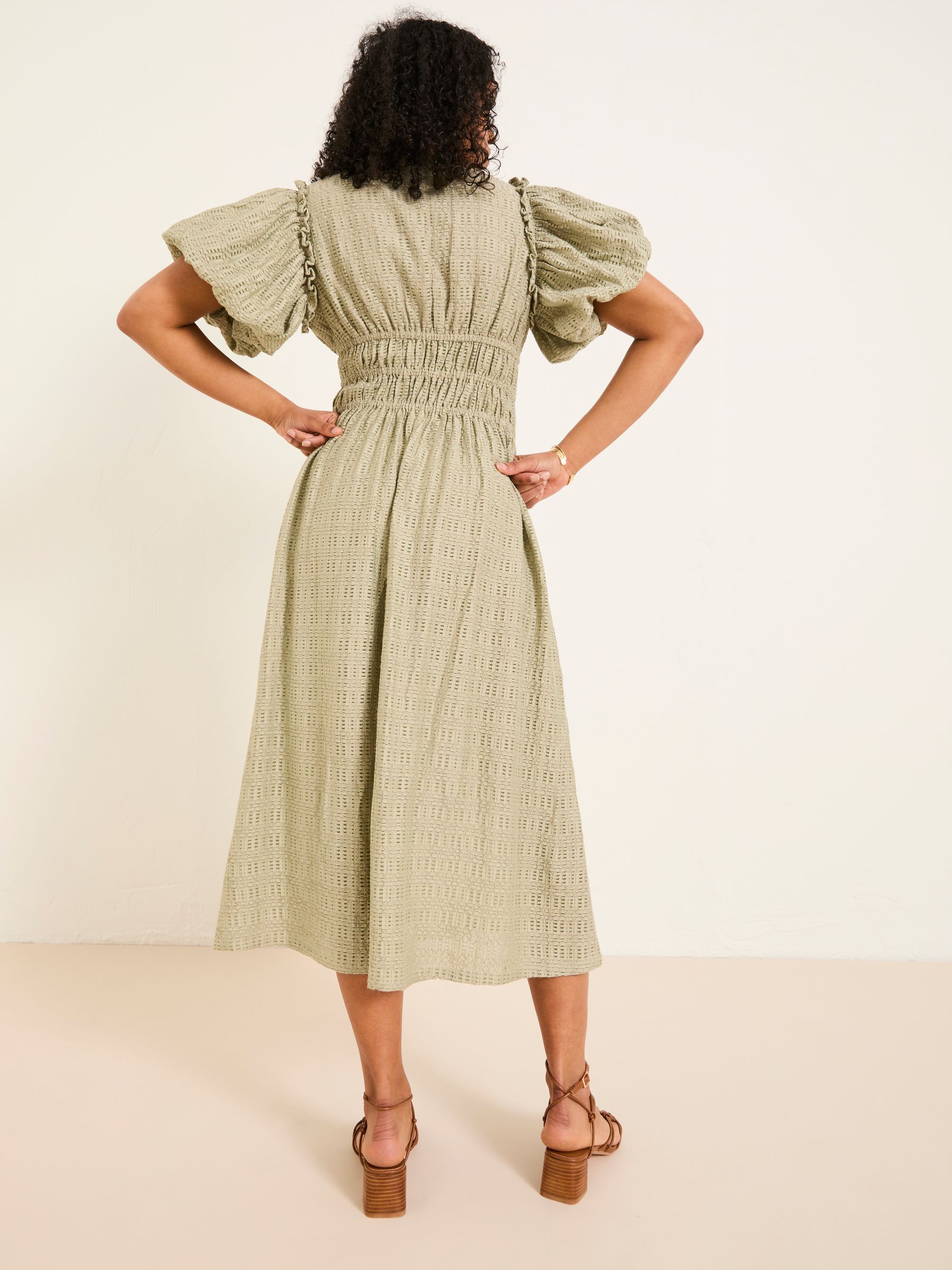 Tabitha Sage Green Textured Dress - Image 3 of 9