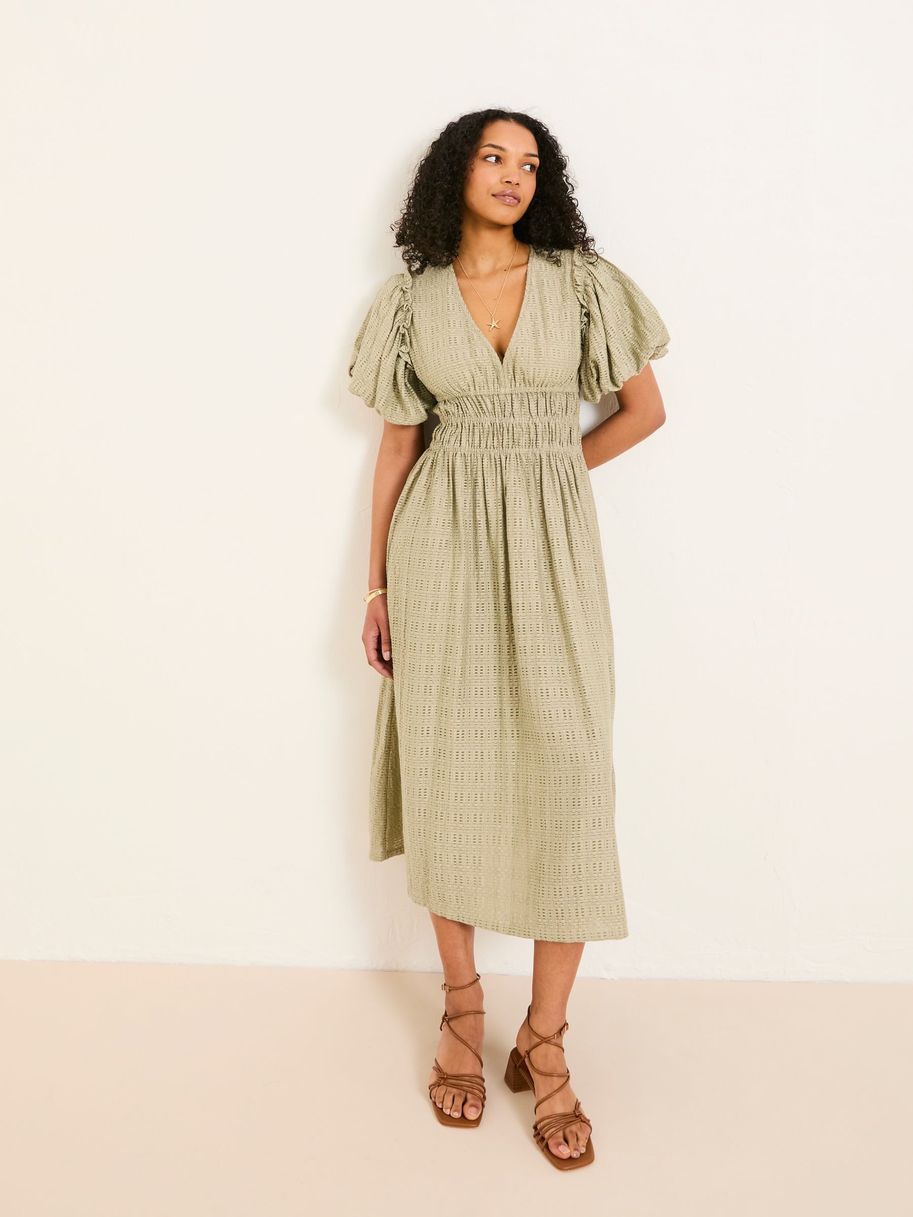 Tabitha Sage Green Textured Dress - Image 5 of 9