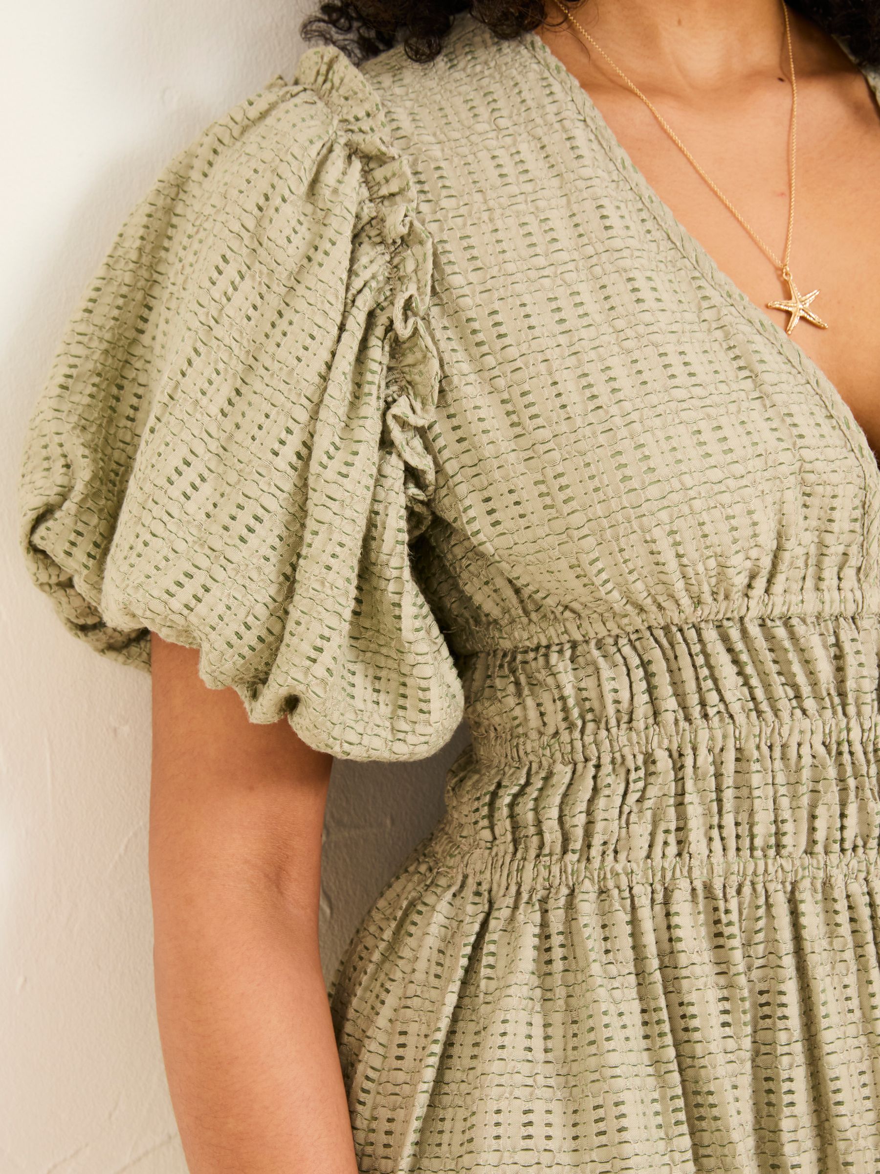 Tabitha Sage Green Textured Dress - Image 8 of 9