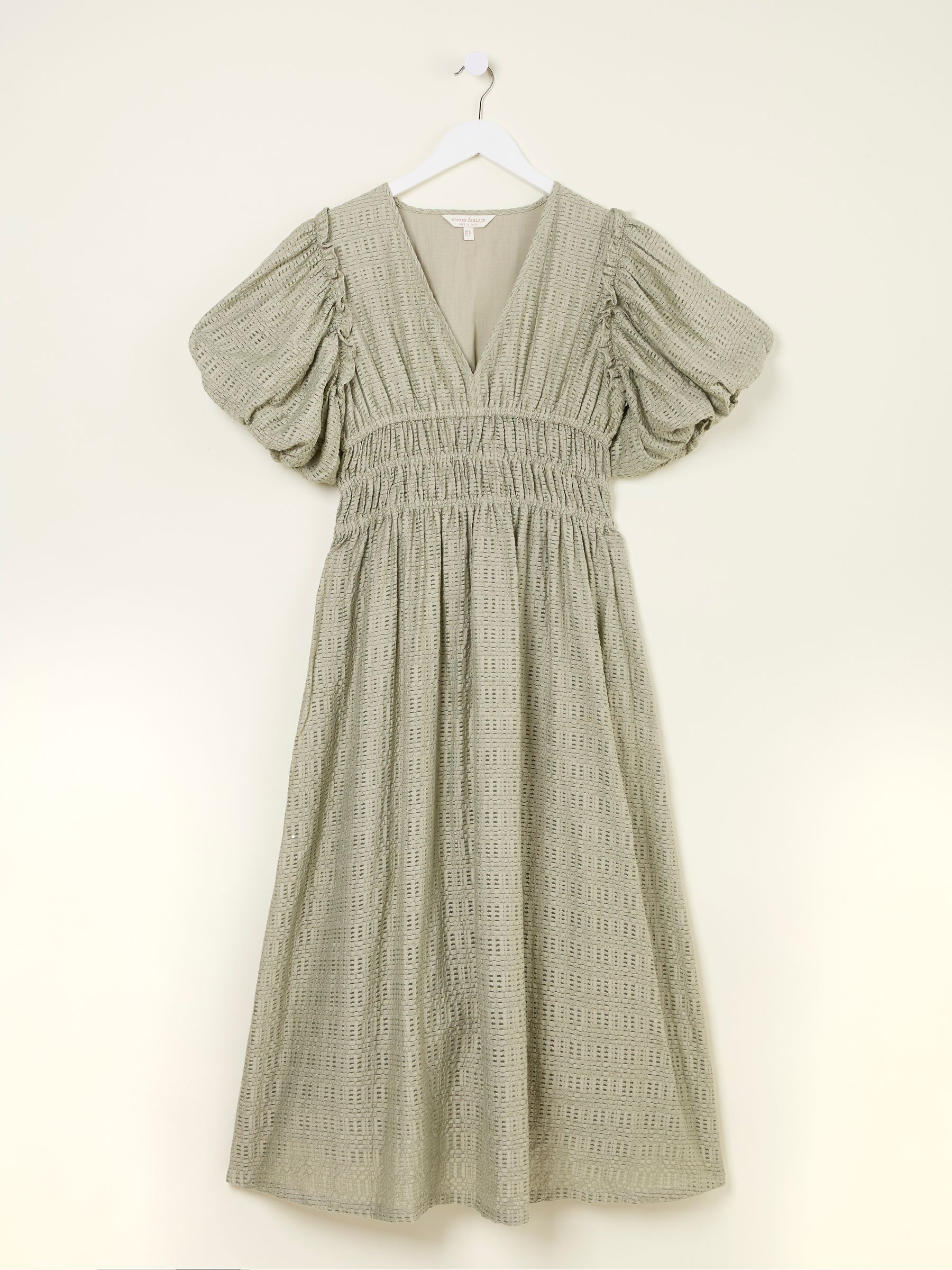 Tabitha Sage Green Textured Dress - Image 9 of 9