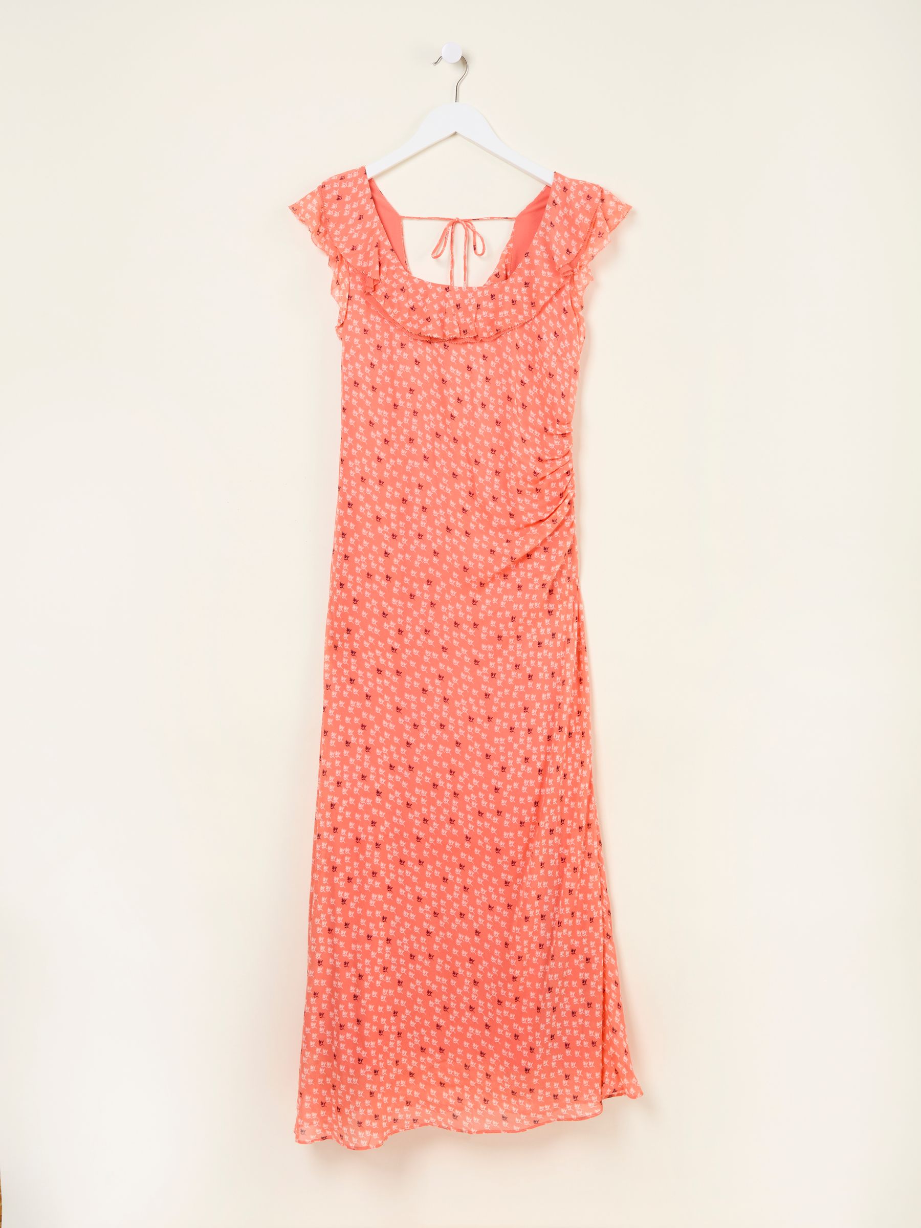 Sloane Coral Pink Scoop Neck Printed Dress - Image 14 of 14