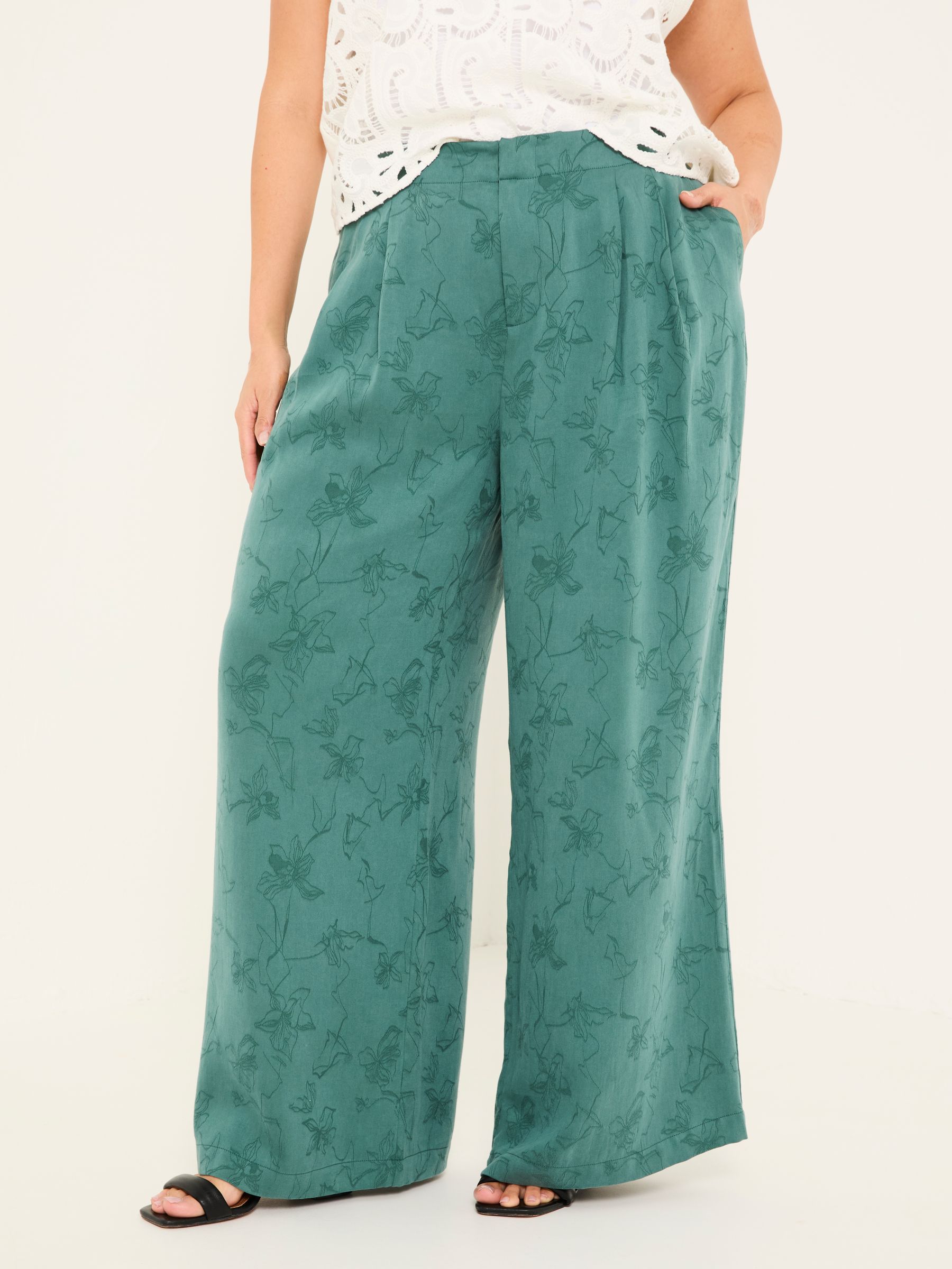 Kingston Jade Green Satin Trouser - Image 10 of 12