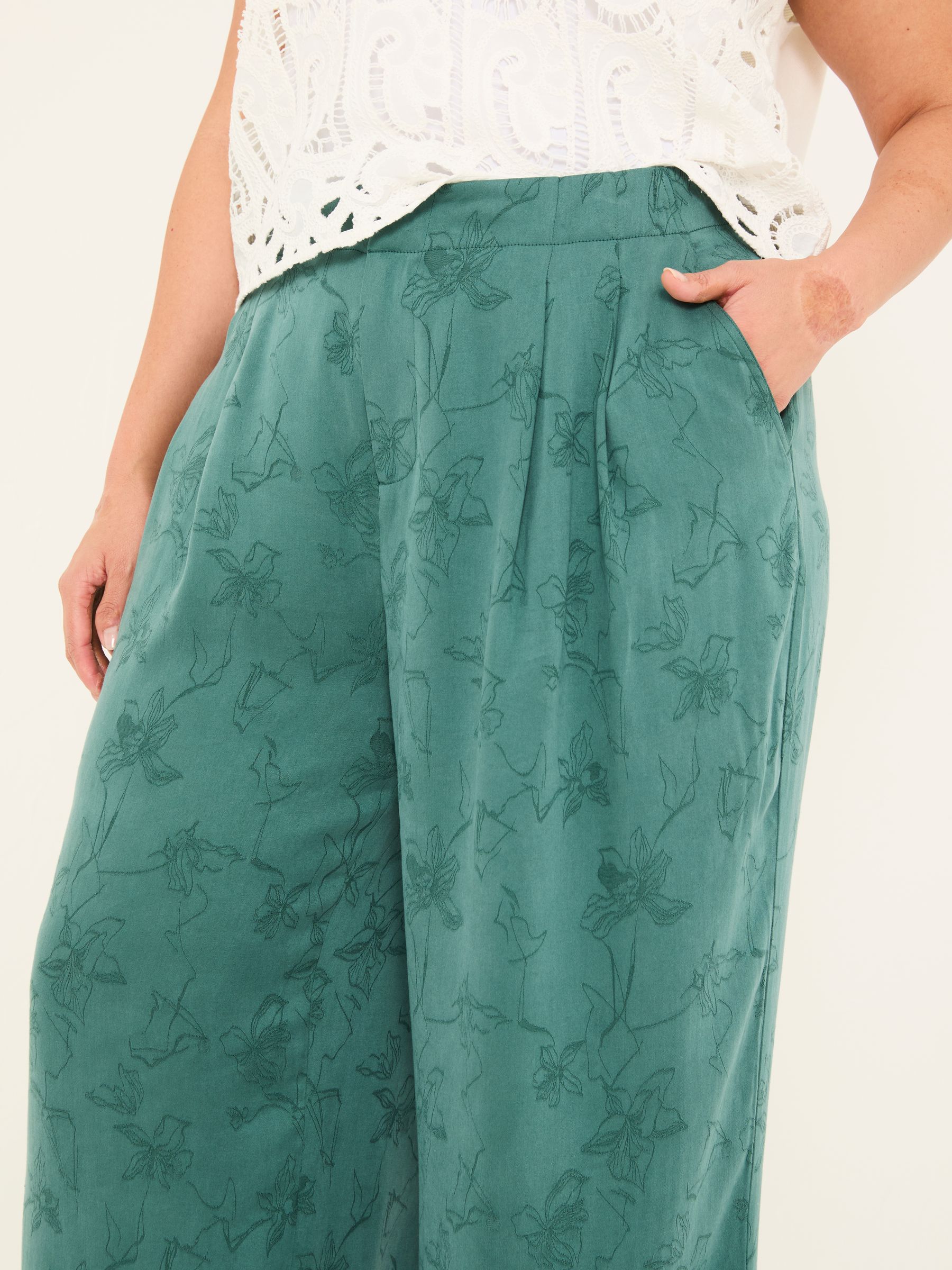 Kingston Jade Green Satin Trouser - Image 11 of 12