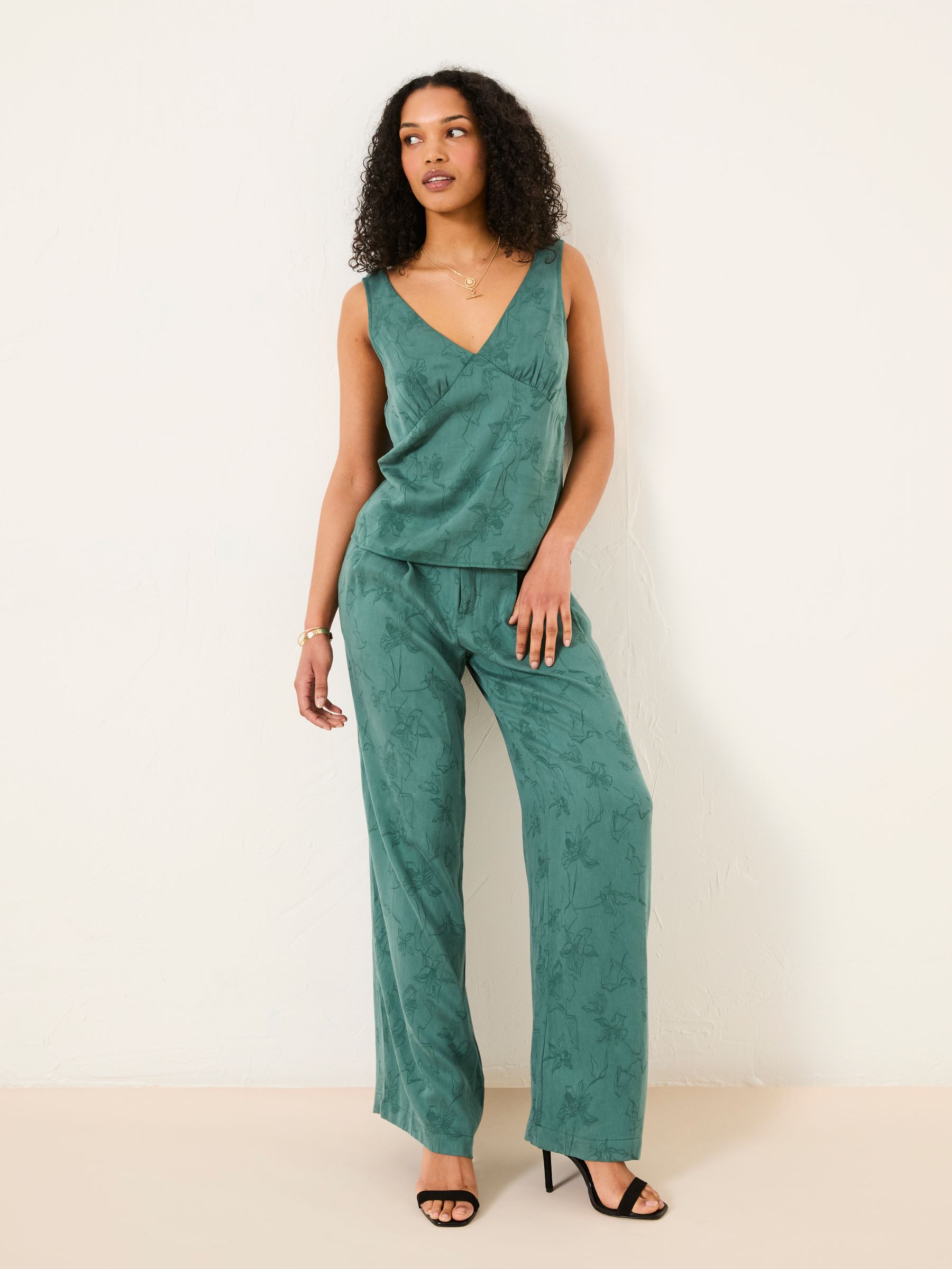 Kingston Jade Green Satin Trouser - Image 3 of 12