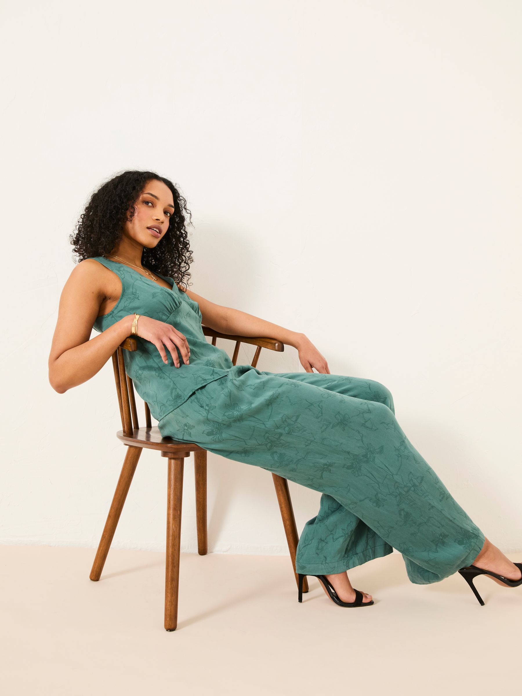 Kingston Jade Green Satin Trouser - Image 6 of 12