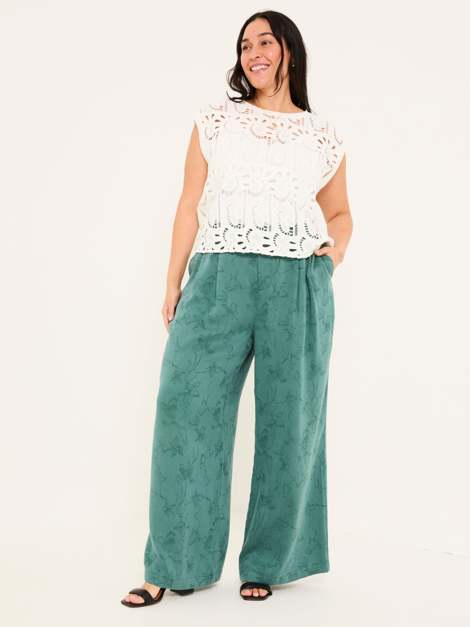 Kingston Jade Green Satin Trouser - Image 7 of 12