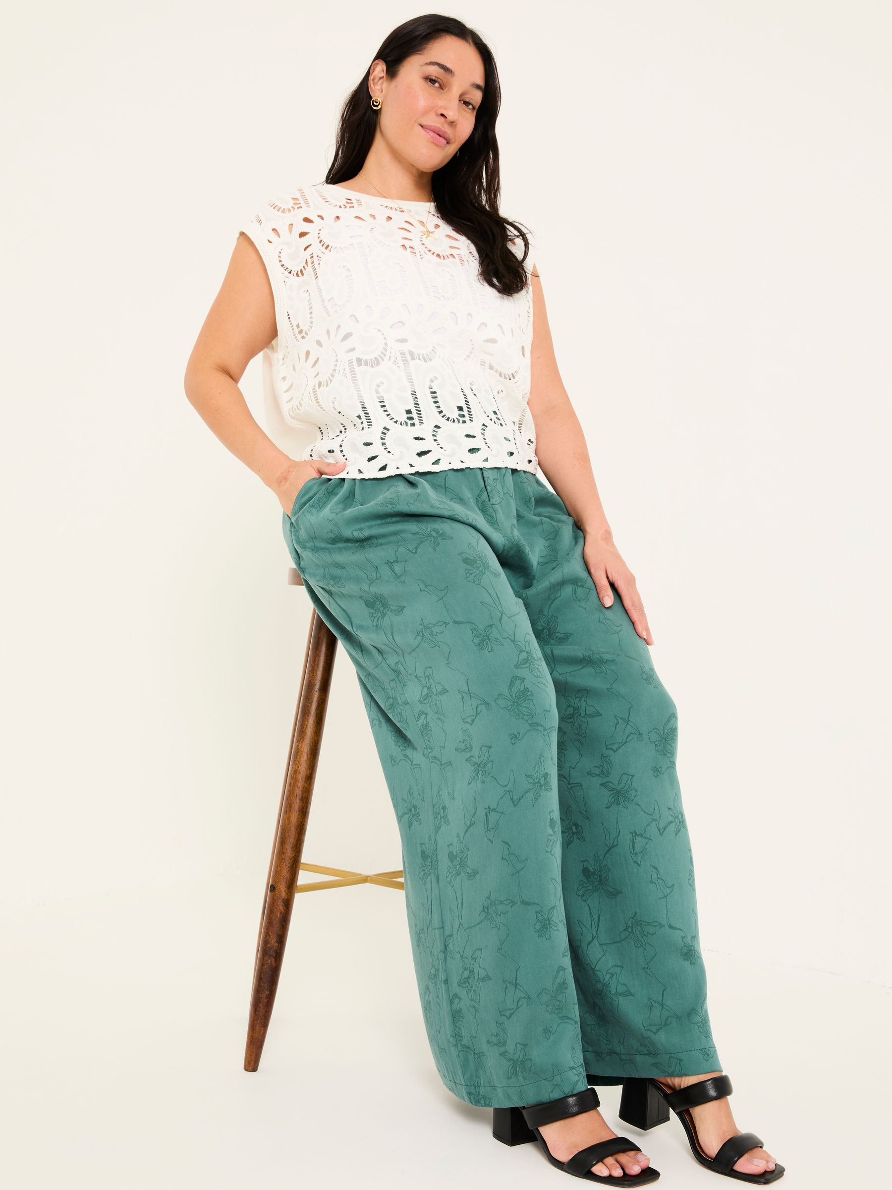 Kingston Jade Green Satin Trouser - Image 9 of 12