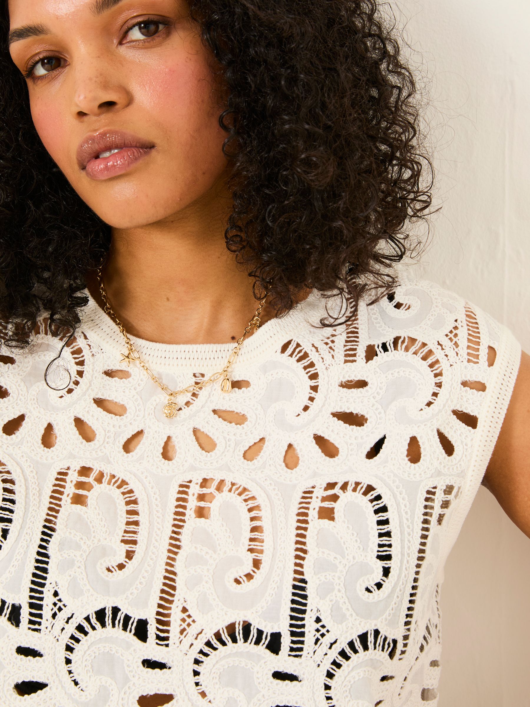 Clover Ivory Crochet Top - Image 5 of 8