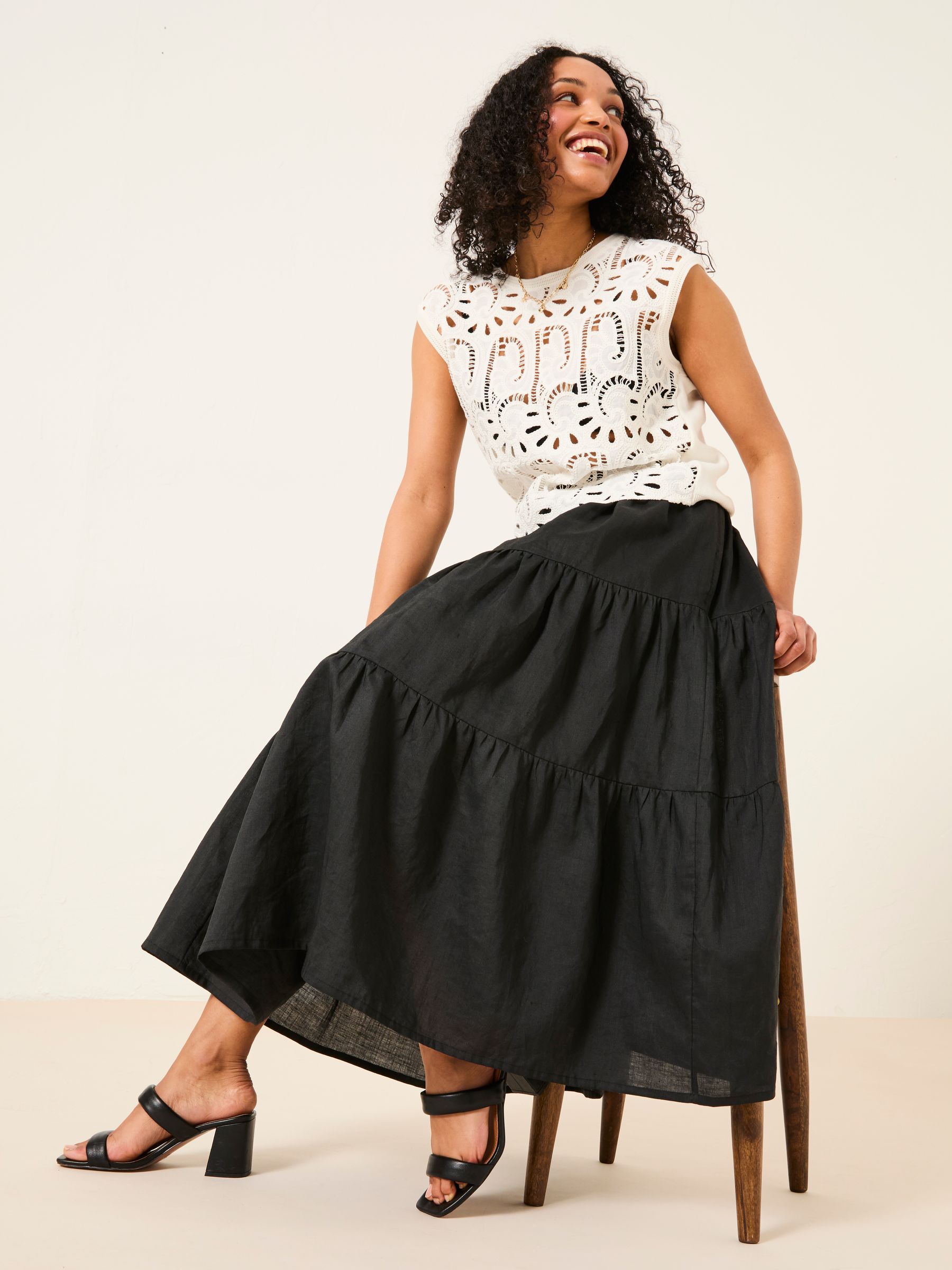 Valerie Black Voluminous Skirt - Image 3 of 7