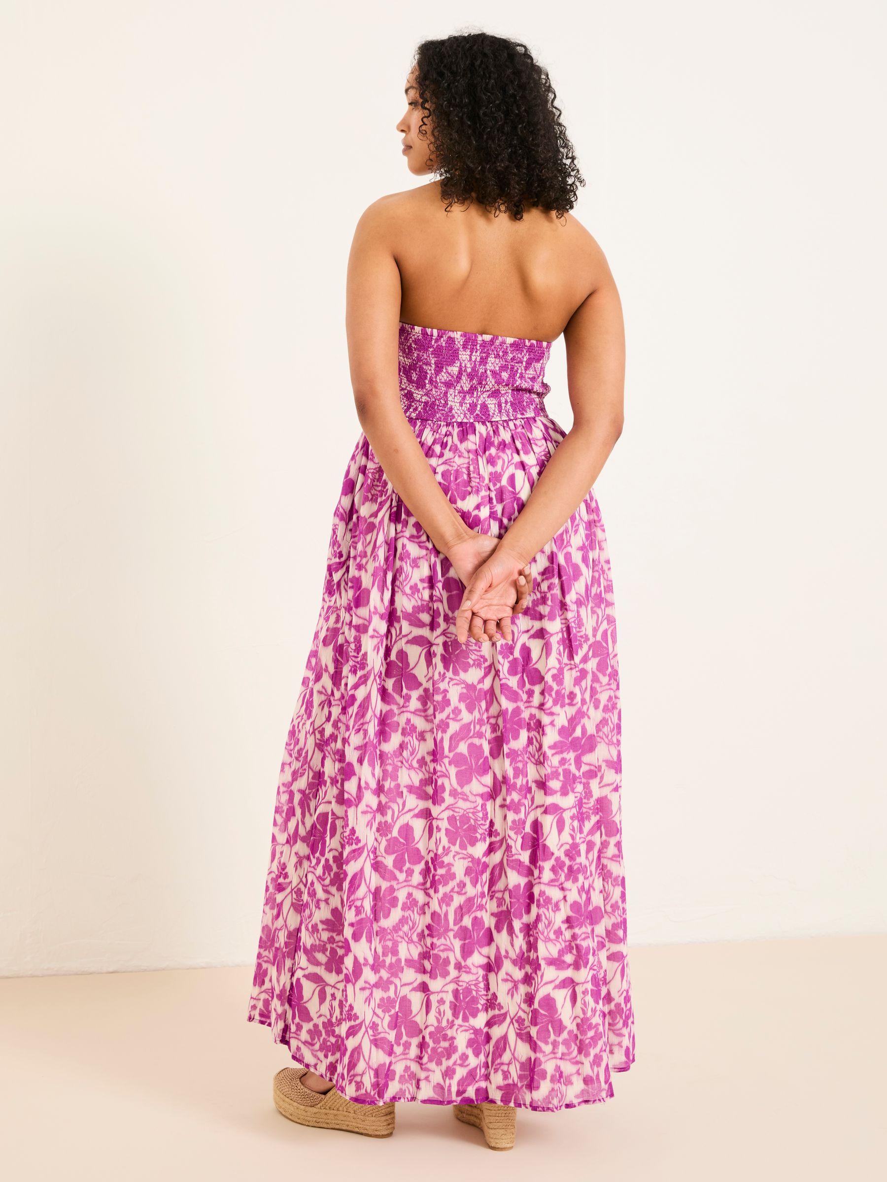 Flora Purple Strapless Printed Floral Dress - Image 2 of 8