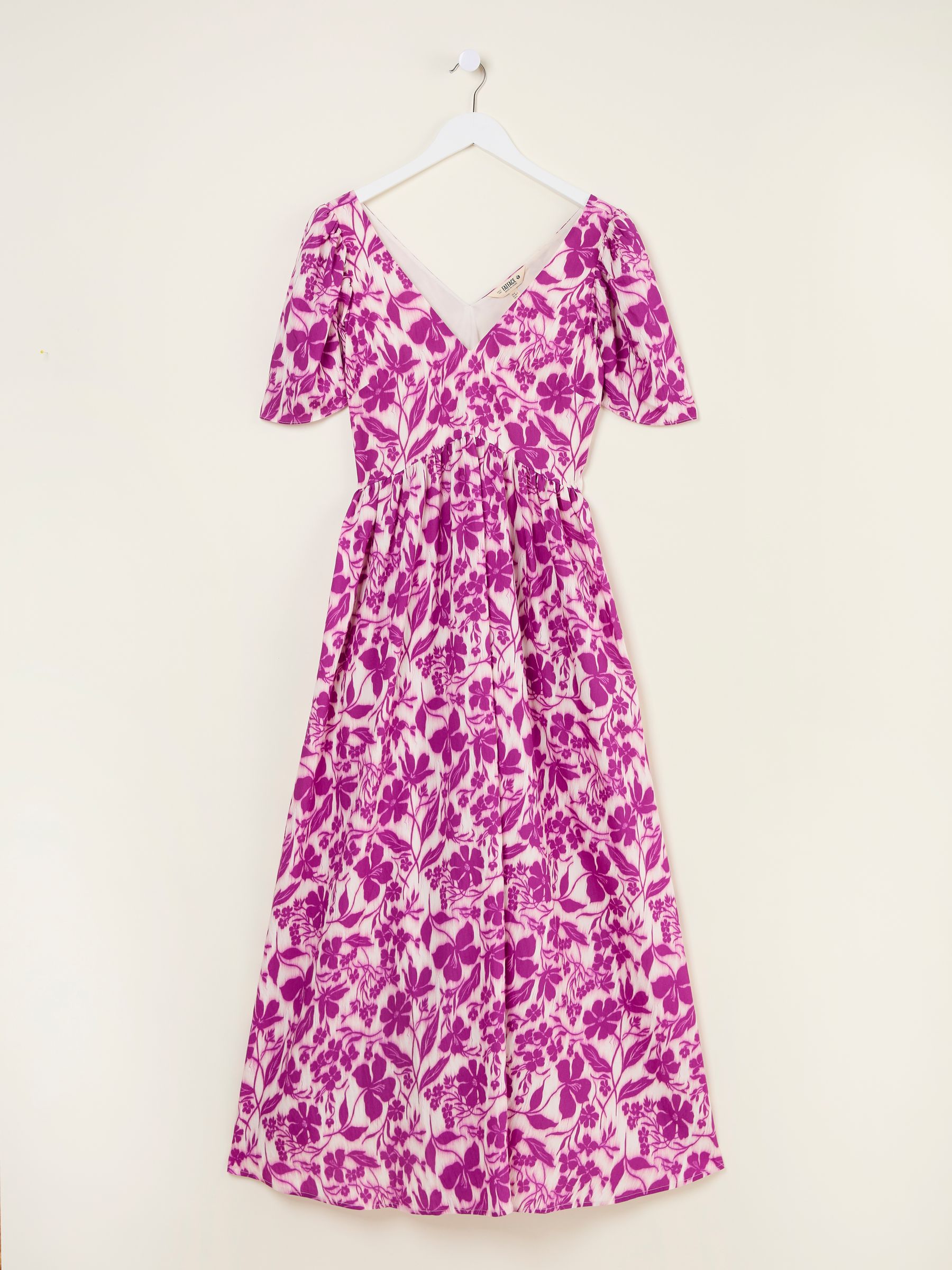 Marlowe Purple Gathered Sleeve Printed Dress - Image 14 of 14