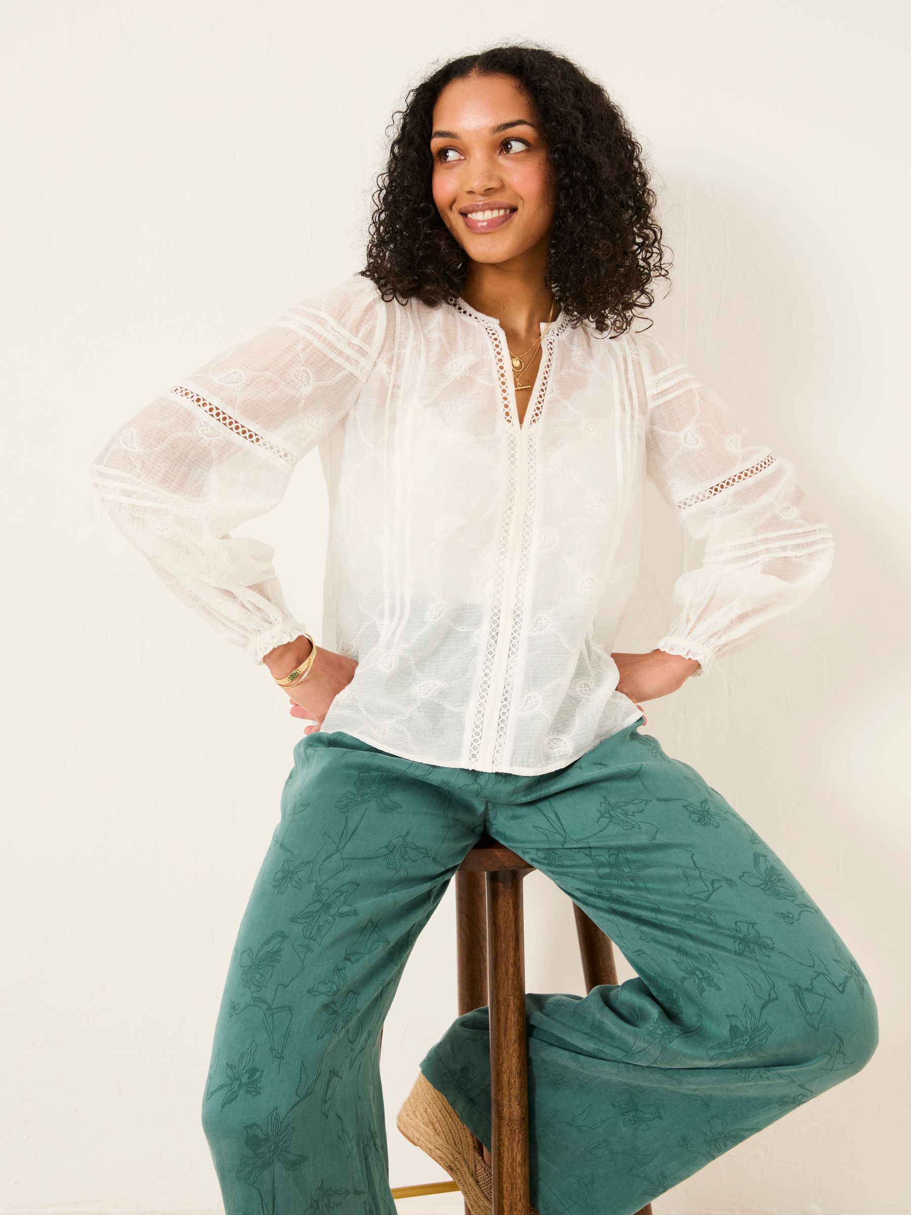 Jasmine Ivory Decorative Blouse - Image 1 of 14