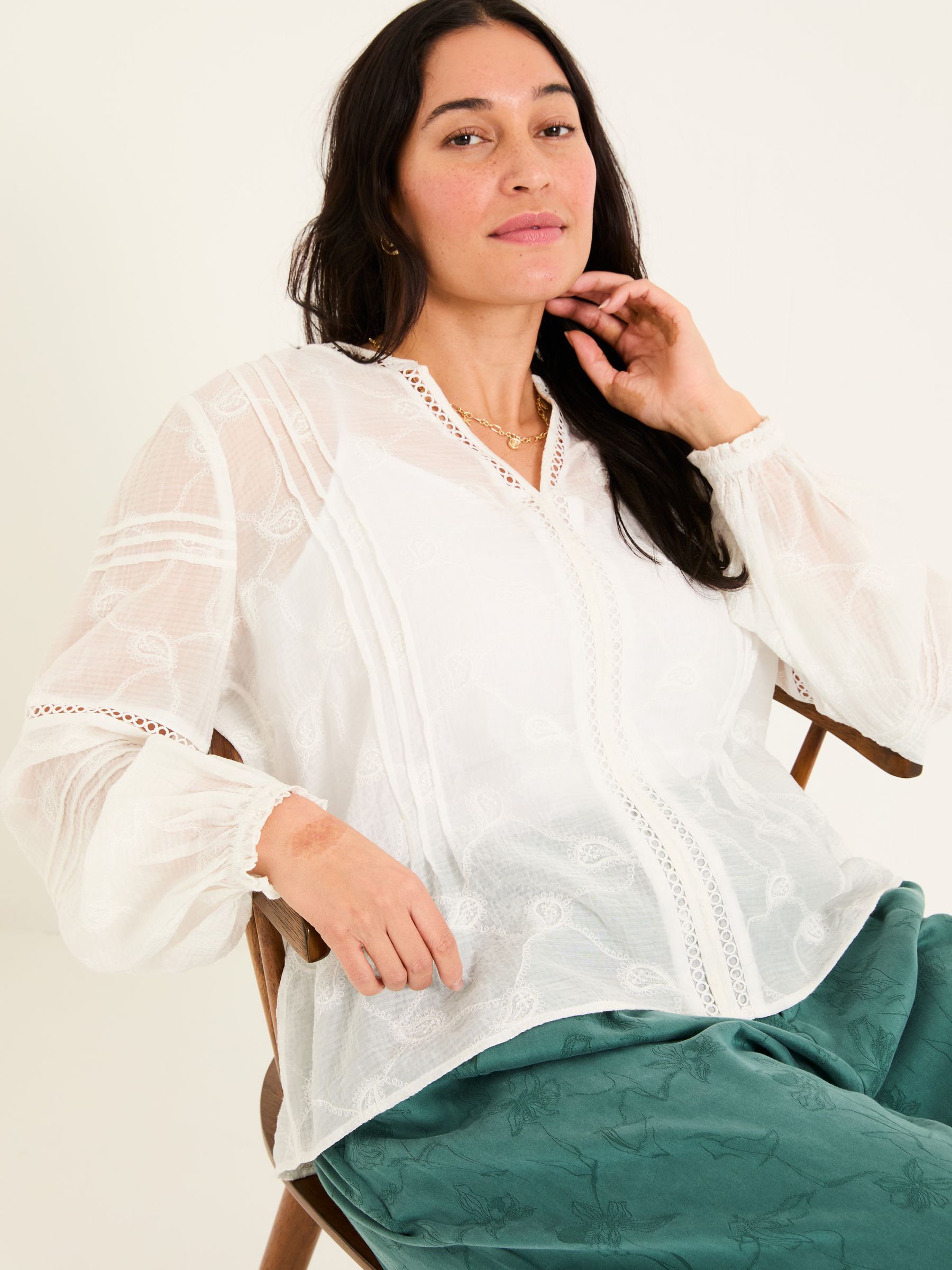 Jasmine Ivory Decorative Blouse - Image 10 of 14