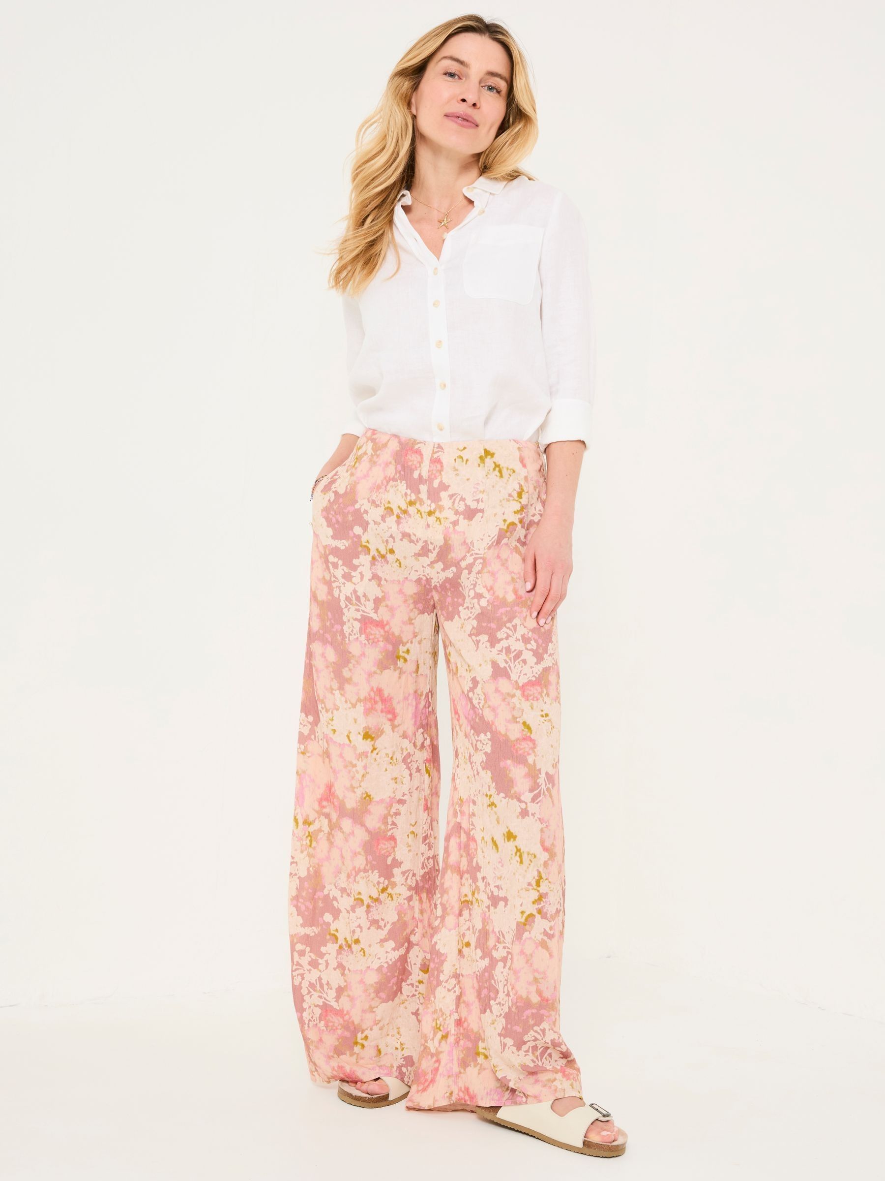 Zelda Rose Pink Wide Leg Trousers - Image 6 of 7