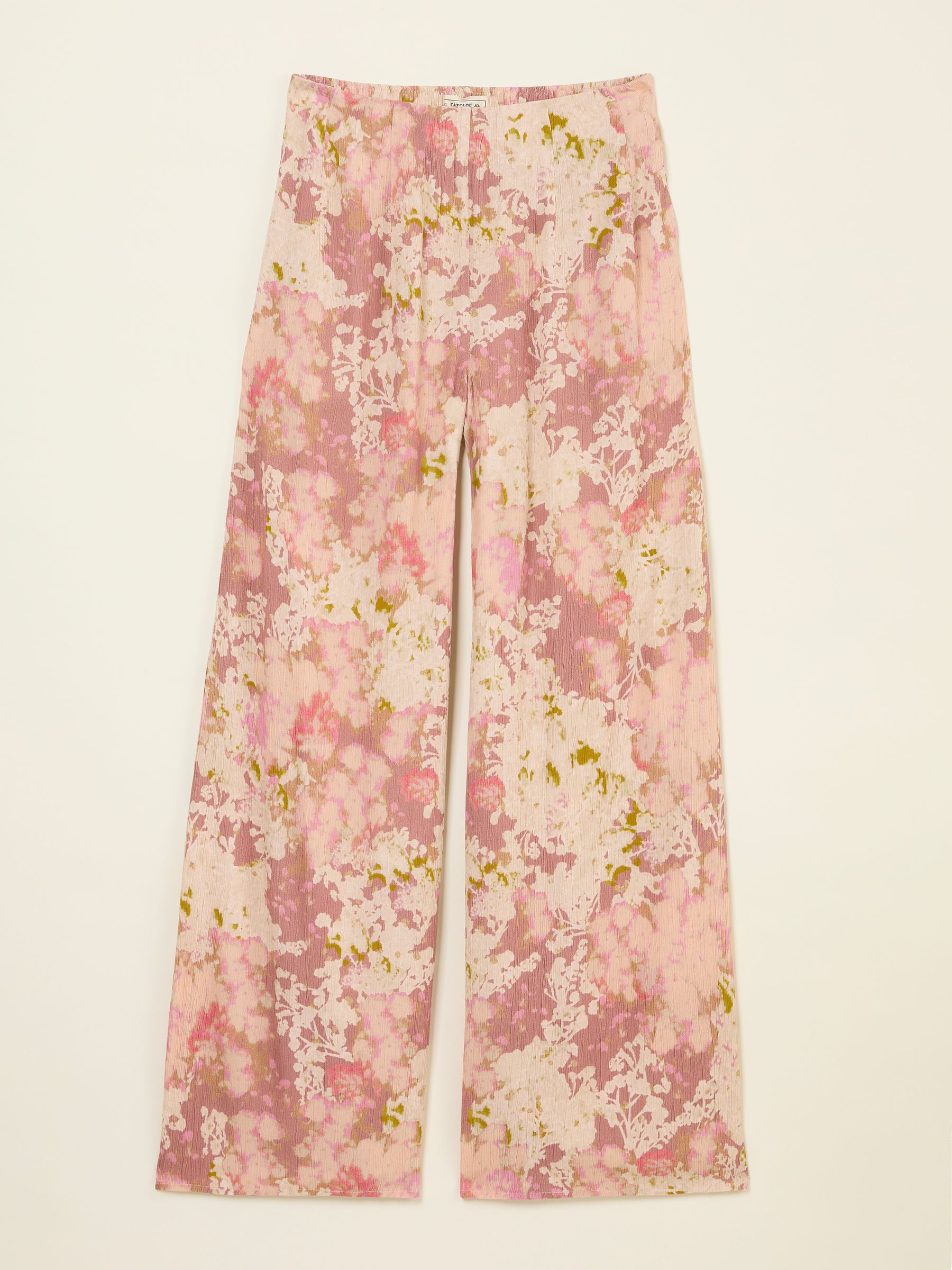 Zelda Rose Pink Layered Floral Wide Leg Trousers | FatFace USA