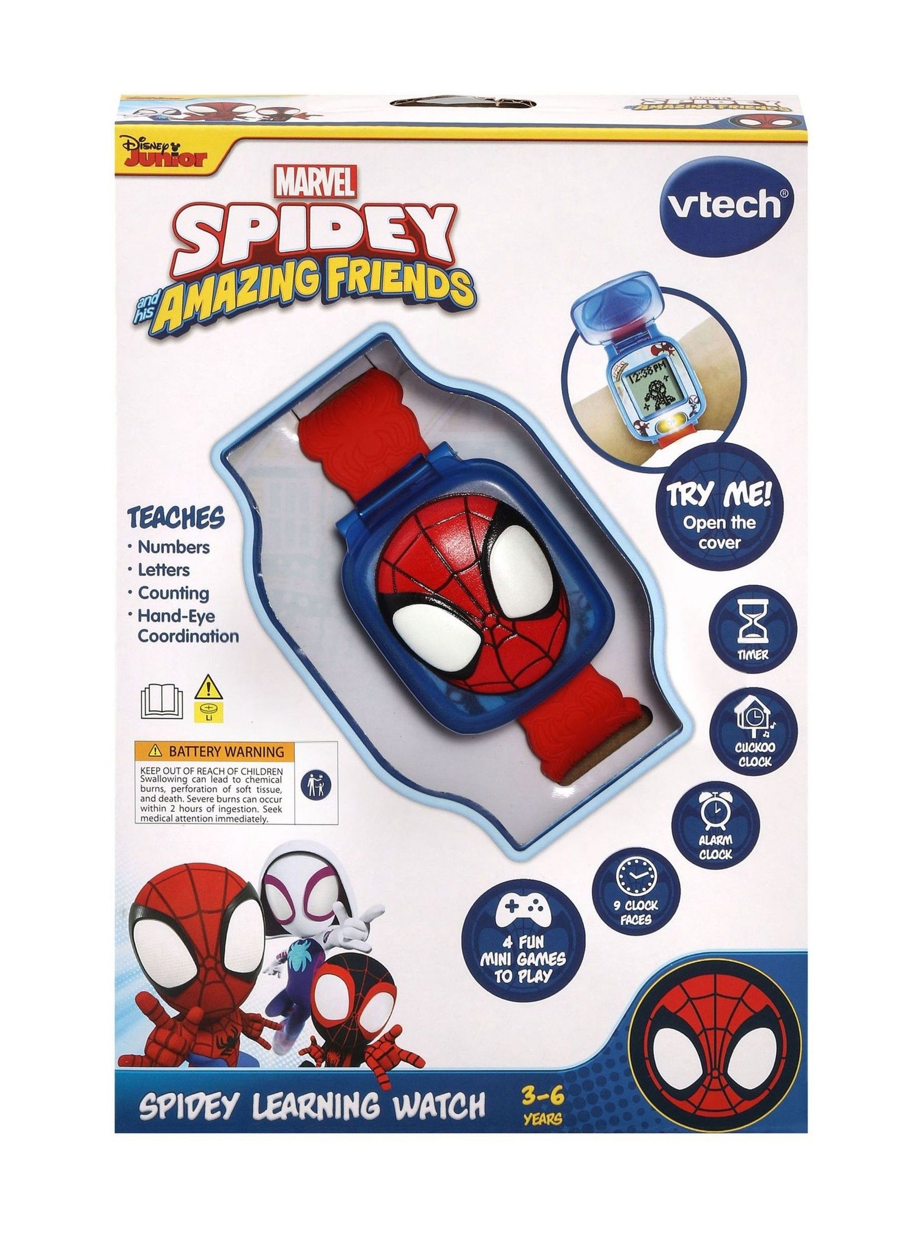 V-Tech Spidey and His Amazing Friends Spidey Learning Wa Watch - Image 4 of 4