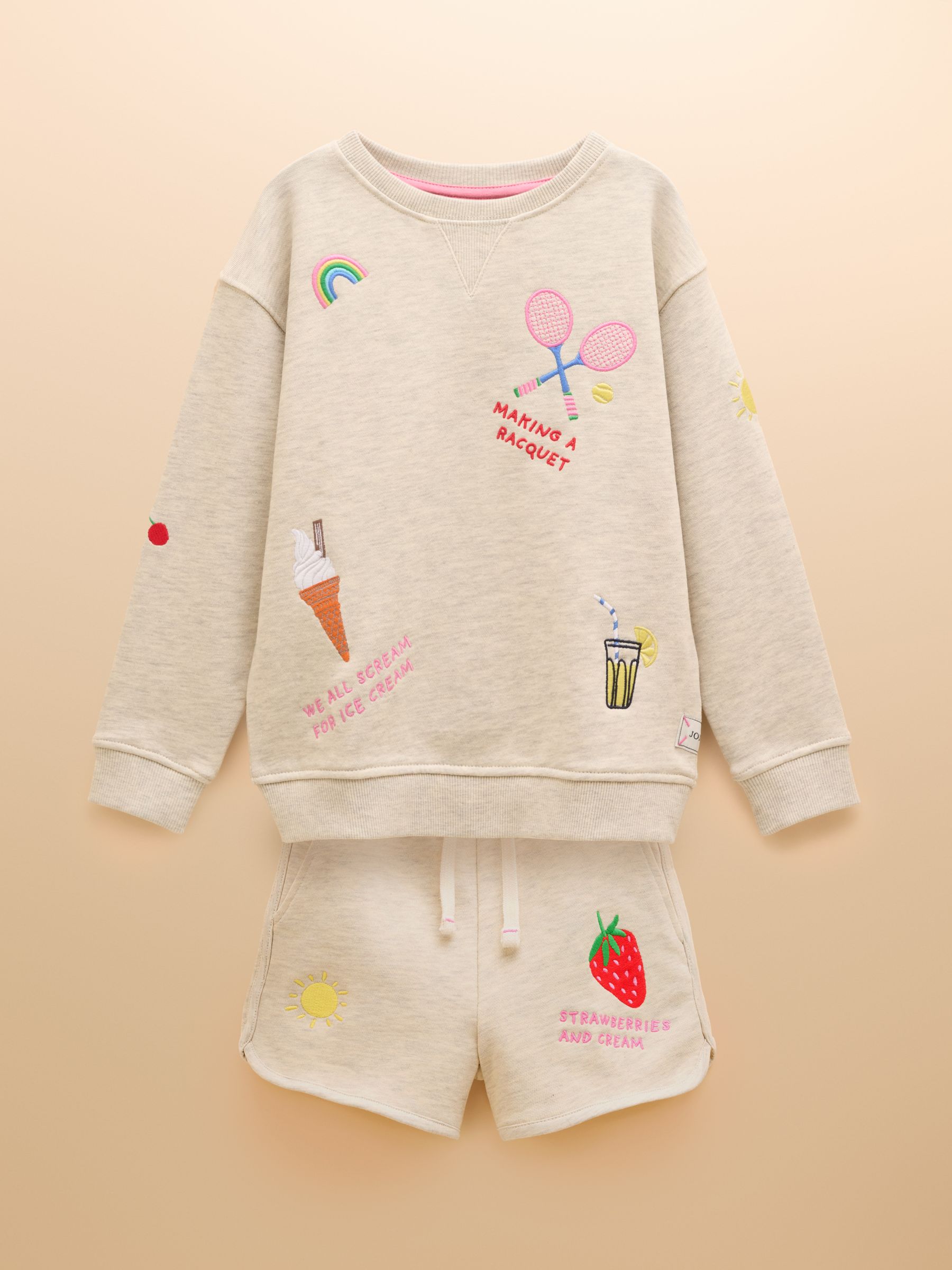 Summerdays Natural Embroidered Jersey Co-ord - Image 1 of 12