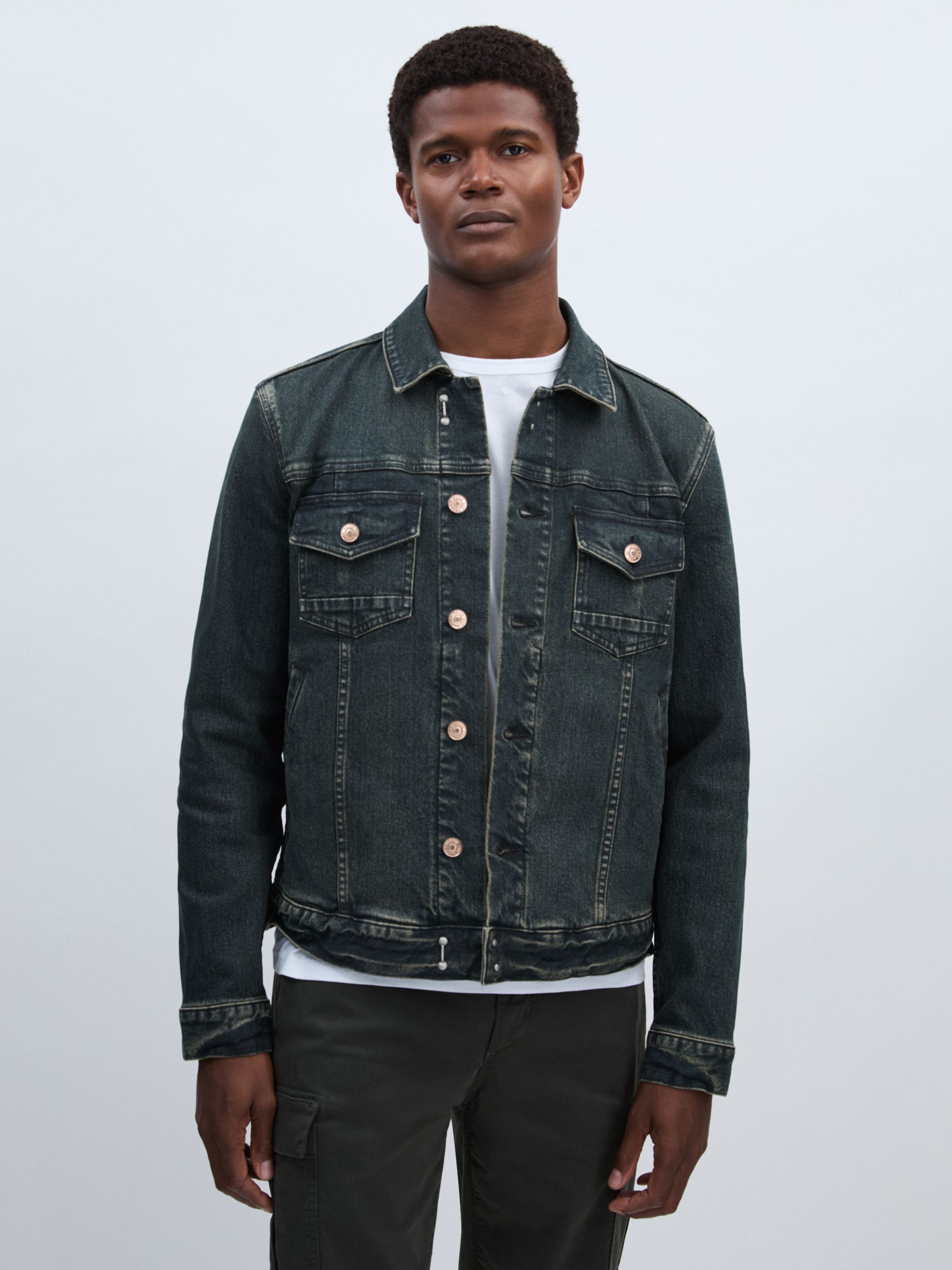 Paige Button Through Denim Jacket in Royer - Image 1 of 6