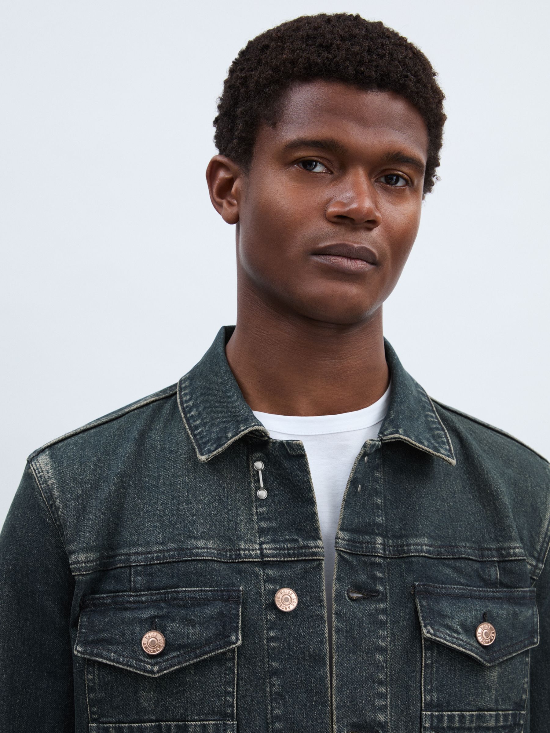 Paige Button Through Denim Jacket in Royer - Image 3 of 6