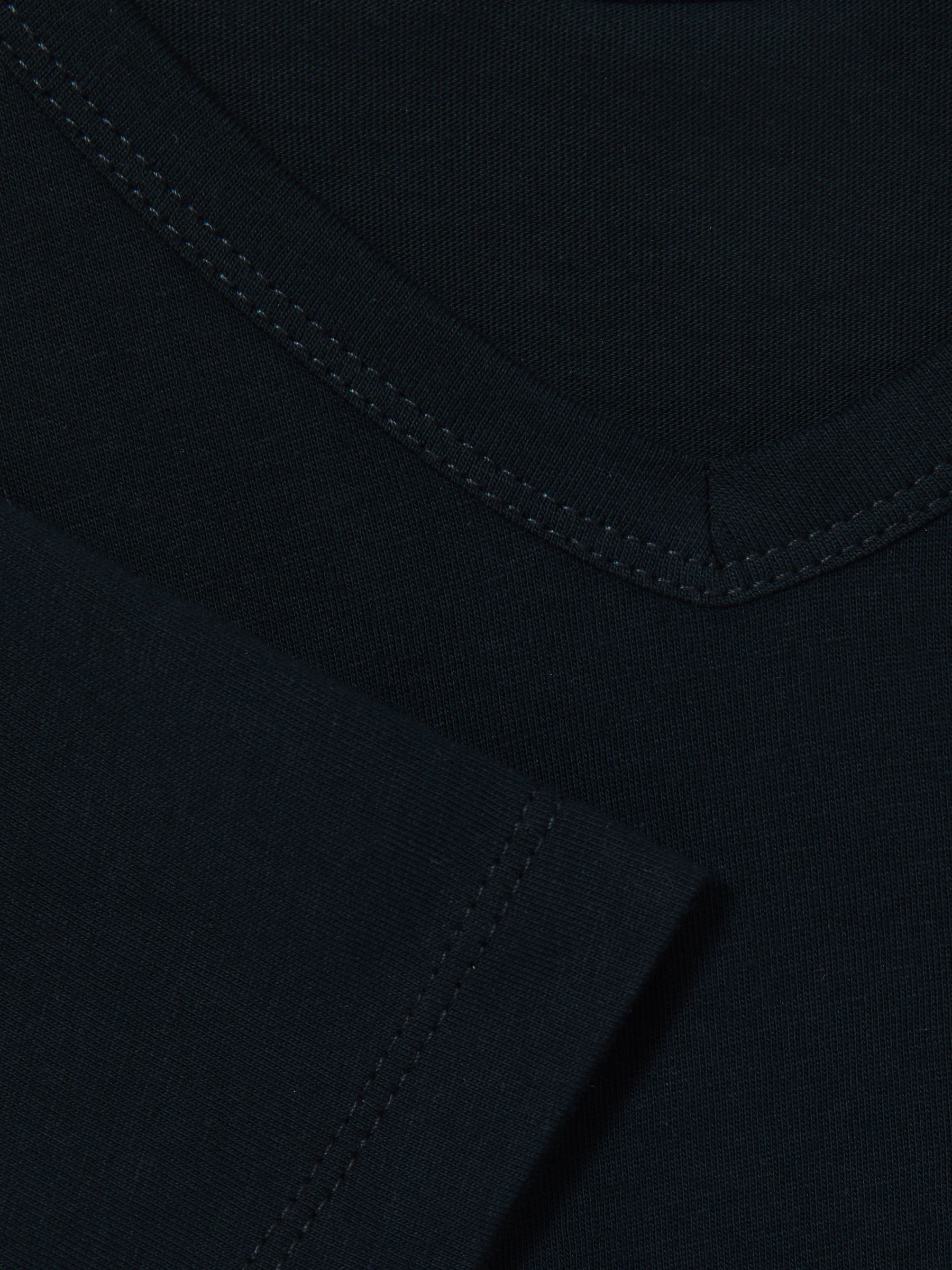 9-13 yrs Cotton-Blend V-Neck T-Shirt in Navy - Image 4 of 4