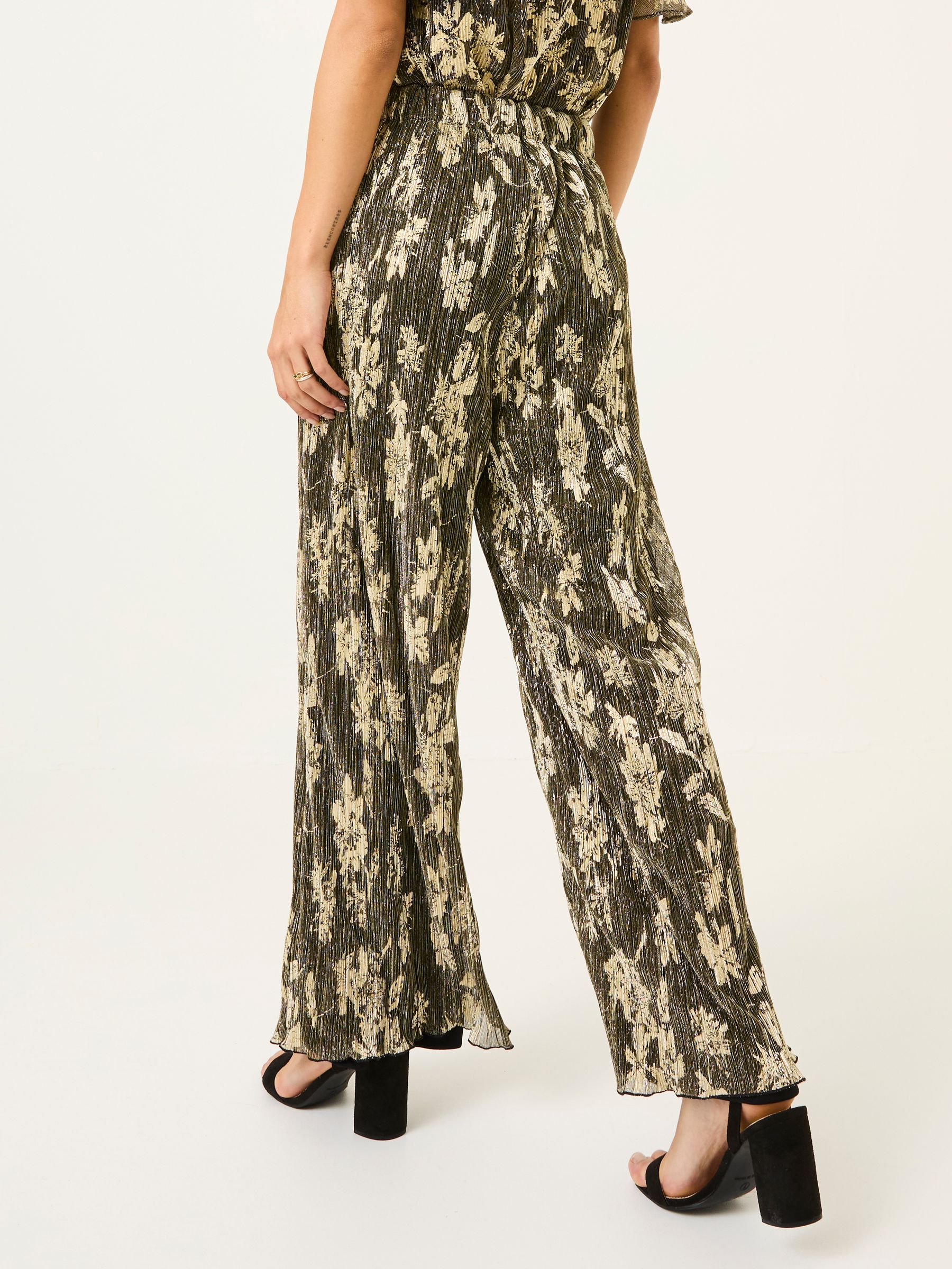 Black Octavia Foil Plisse Trousers - Image 2 of 4