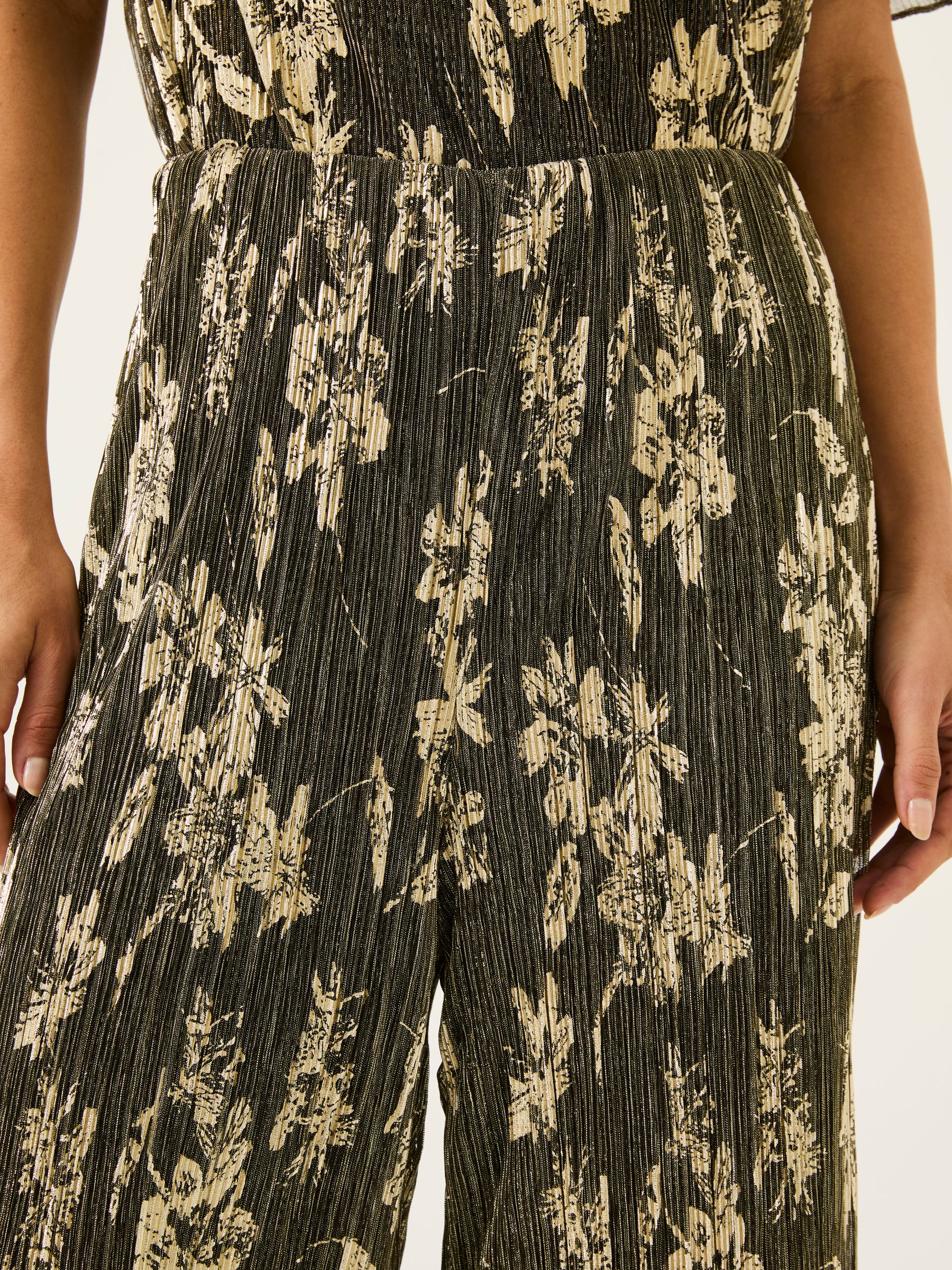 Black Octavia Foil Plisse Trousers - Image 4 of 4