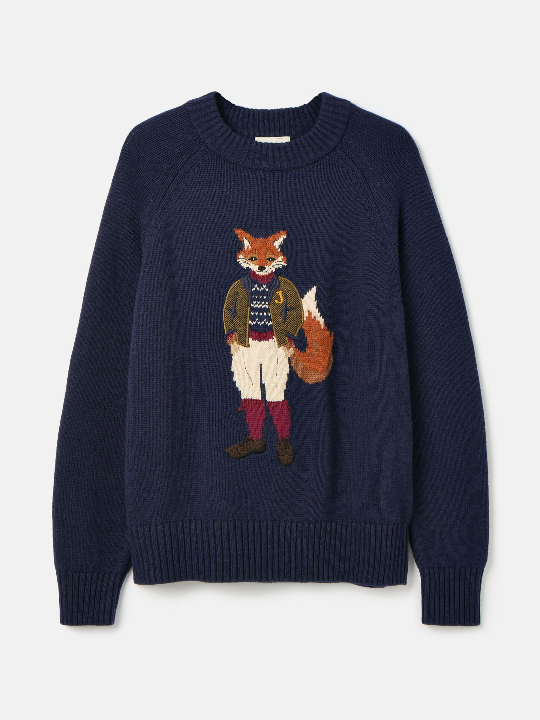 Jonty Navy Intarsia Fox Knit Jumper - Image 7 of 7