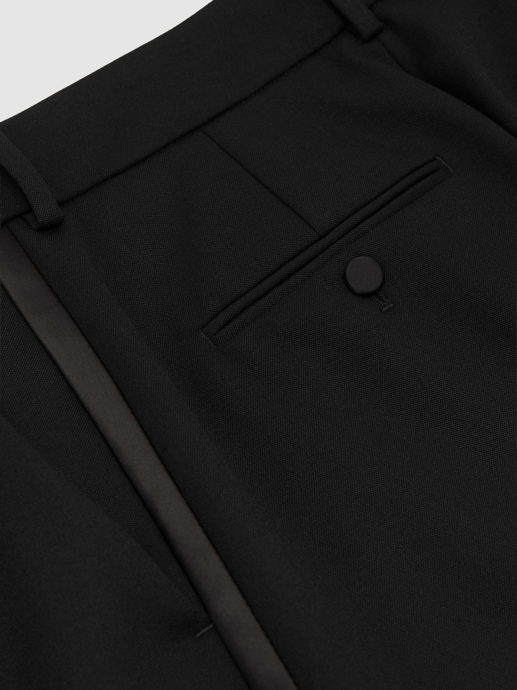Petite Wool-Blend Wide-Leg Tuxedo Trousers in Black - Image 7 de 8