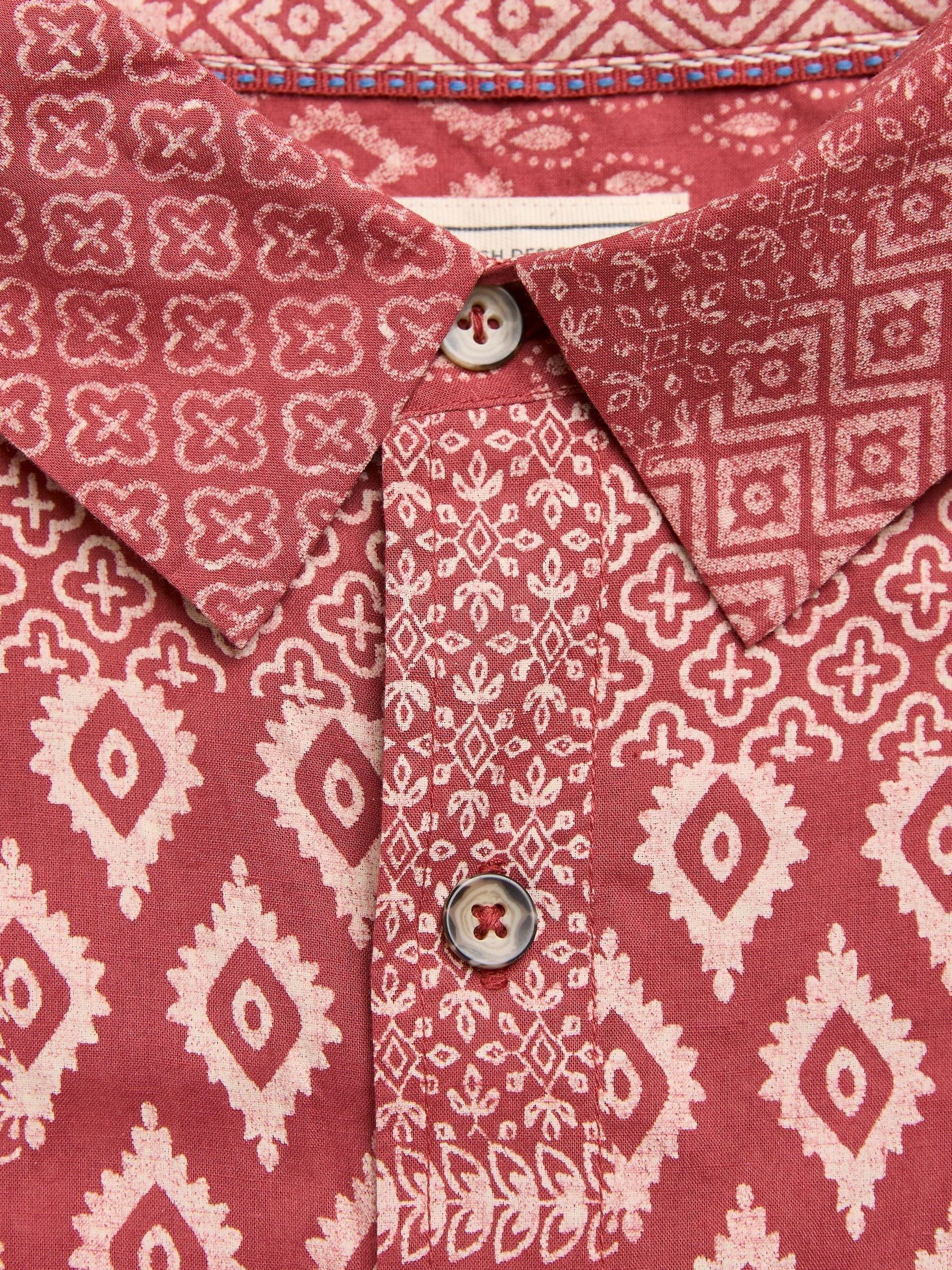 Terracotta Short Sleeve Patch Print 100% Cotton Shirt - Image 7 of 7