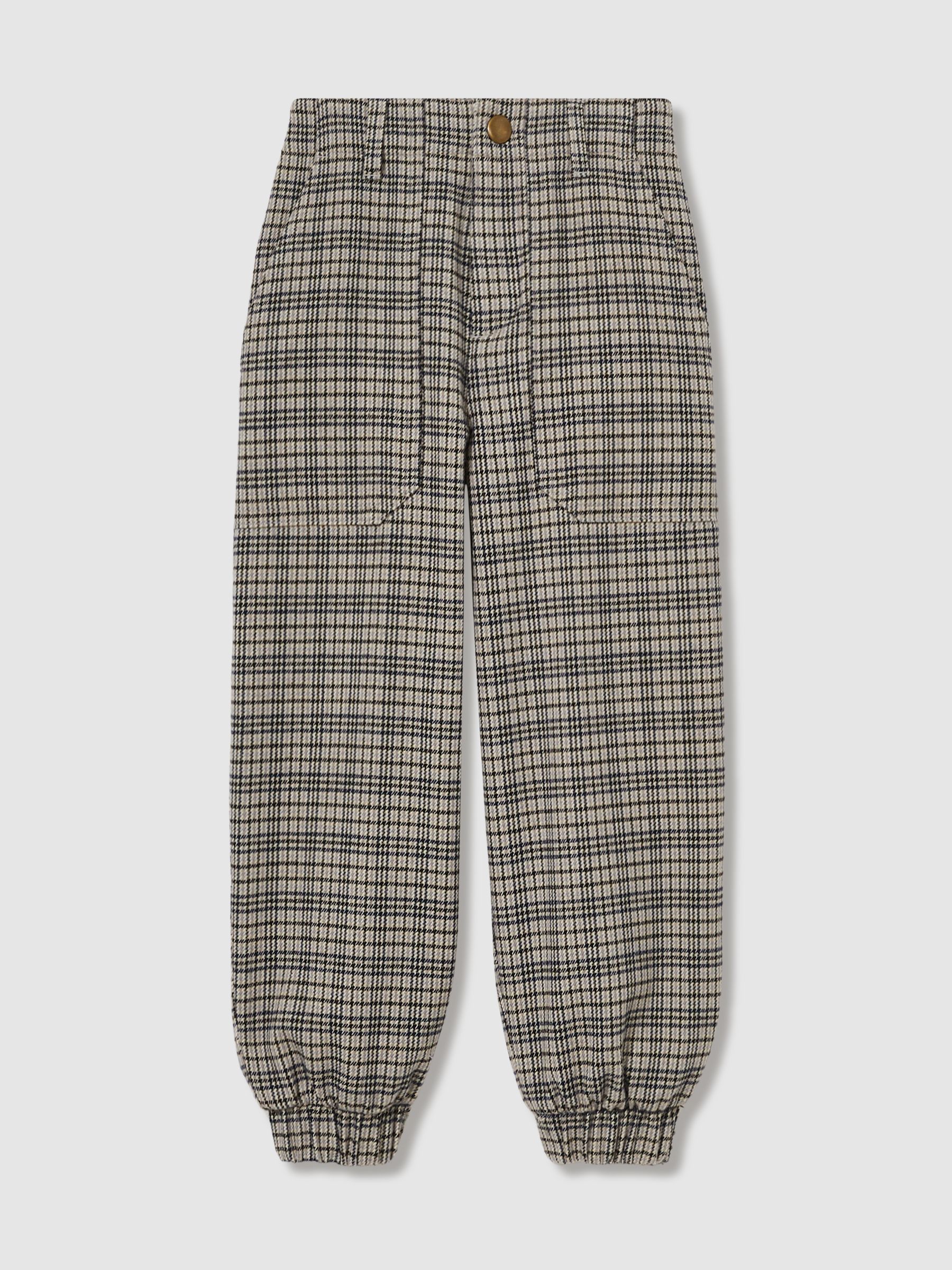 9-13 yrs Check Woven Joggers in Grey - Image 2 of 4