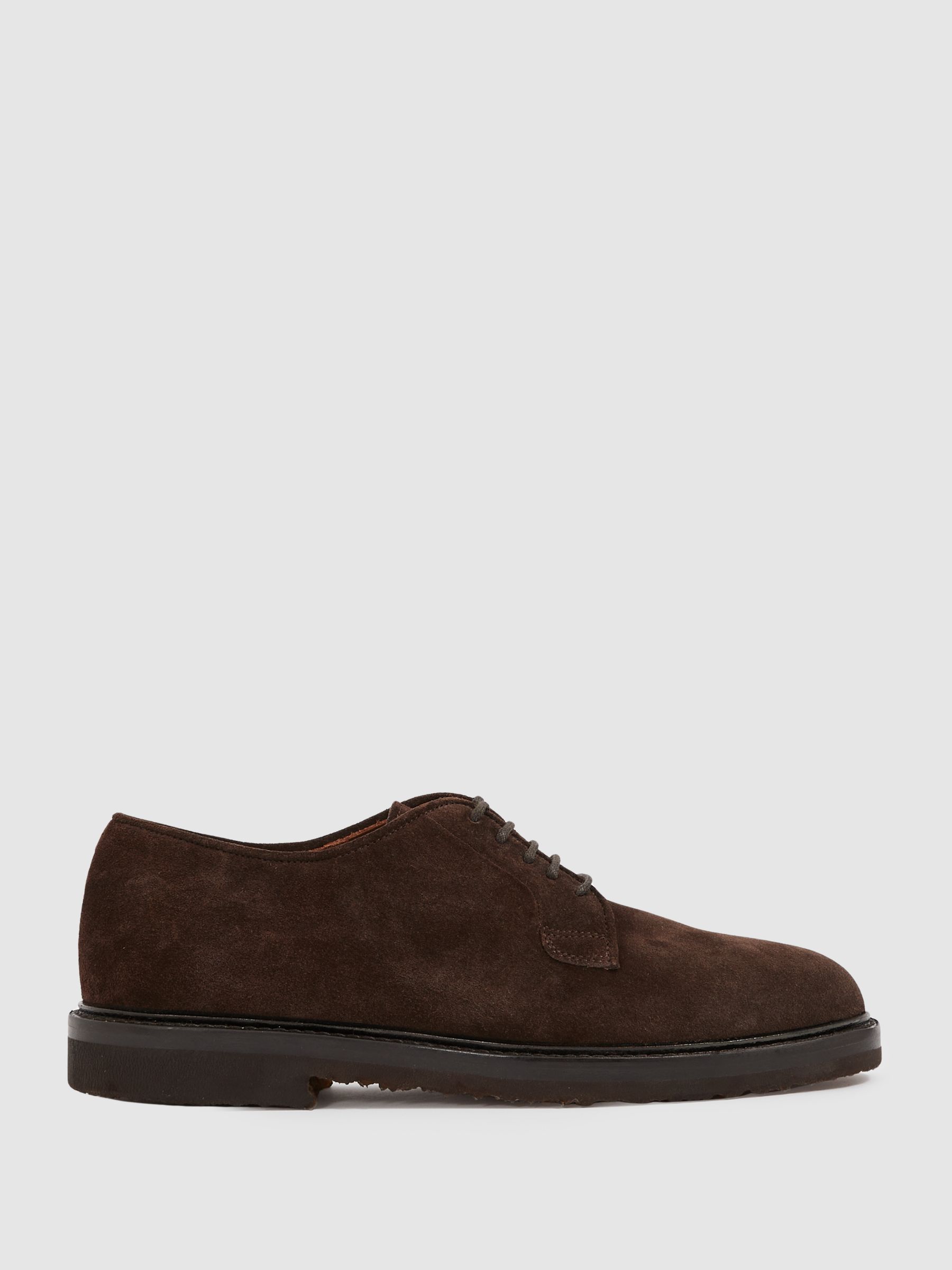 Harrys London Suede Derby Shoes in Dark Brown - Image 1 of 4