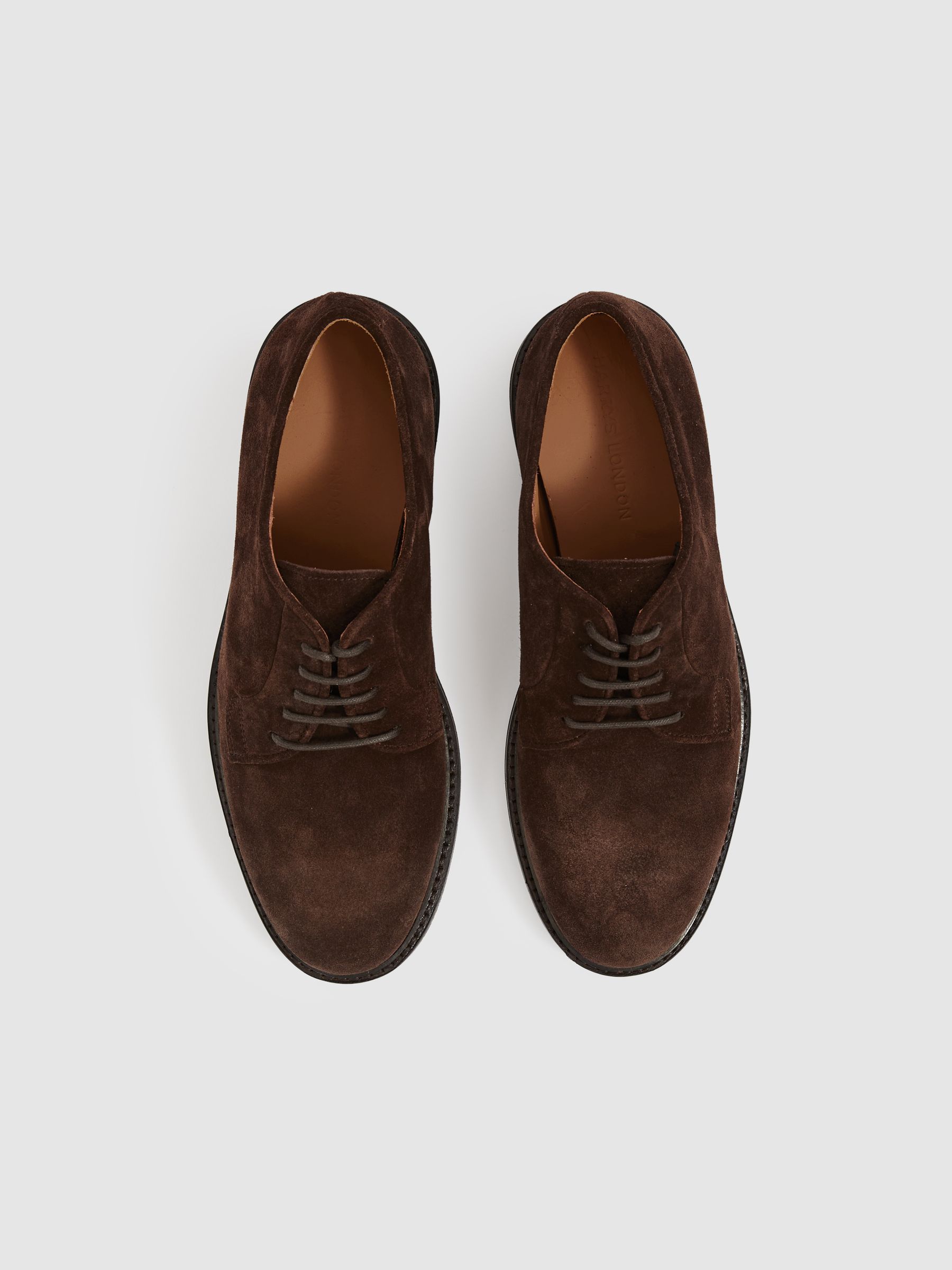 Harrys London Suede Derby Shoes in Dark Brown - Image 2 of 4