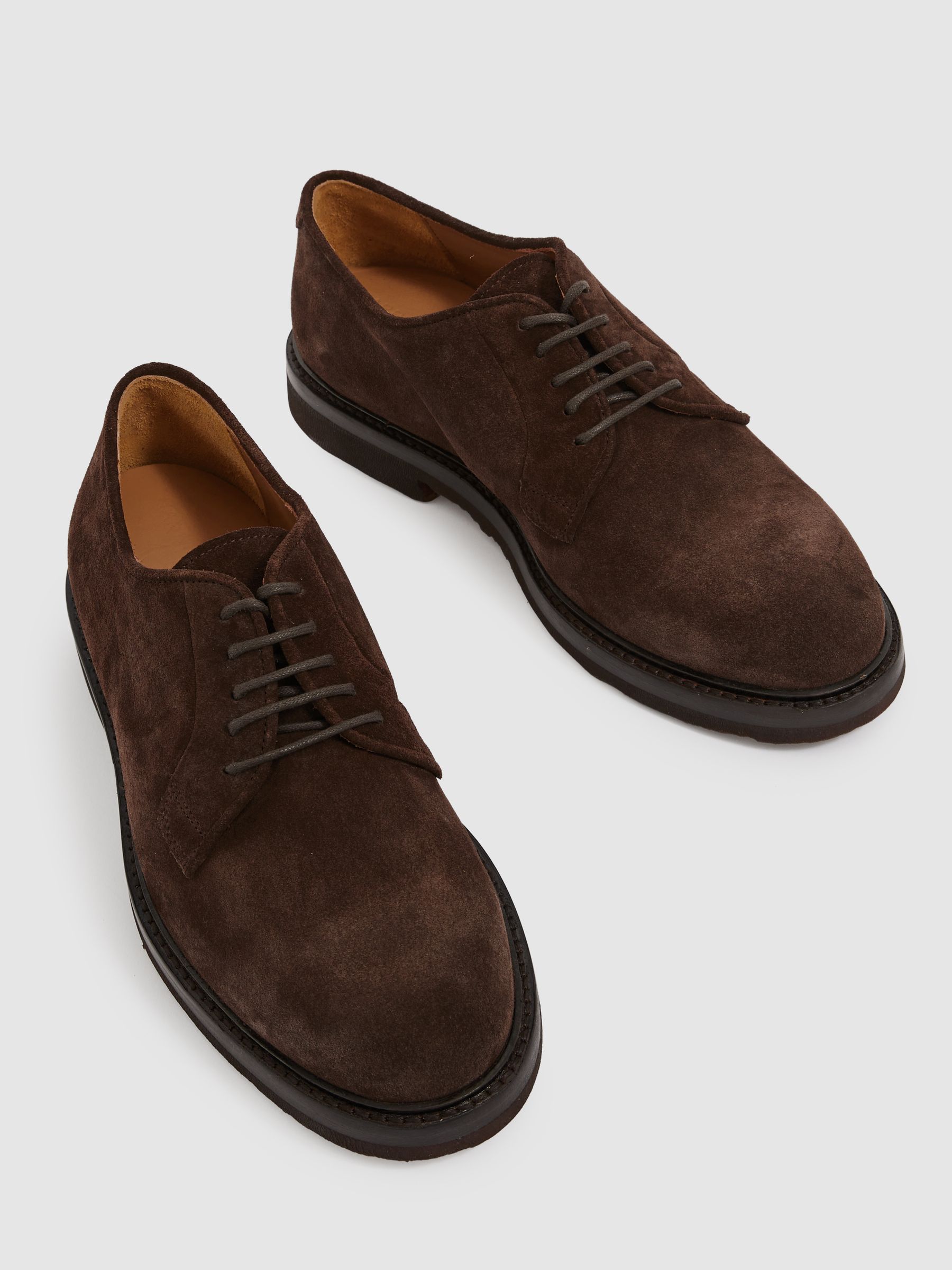 Harrys London Suede Derby Shoes in Dark Brown - Image 4 of 4