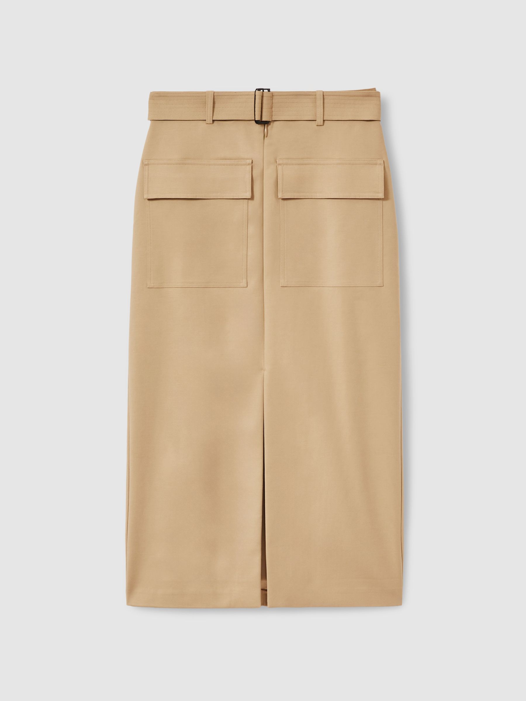Cargo Pencil Skirt With Cotton in Camel - Image 2 of 6