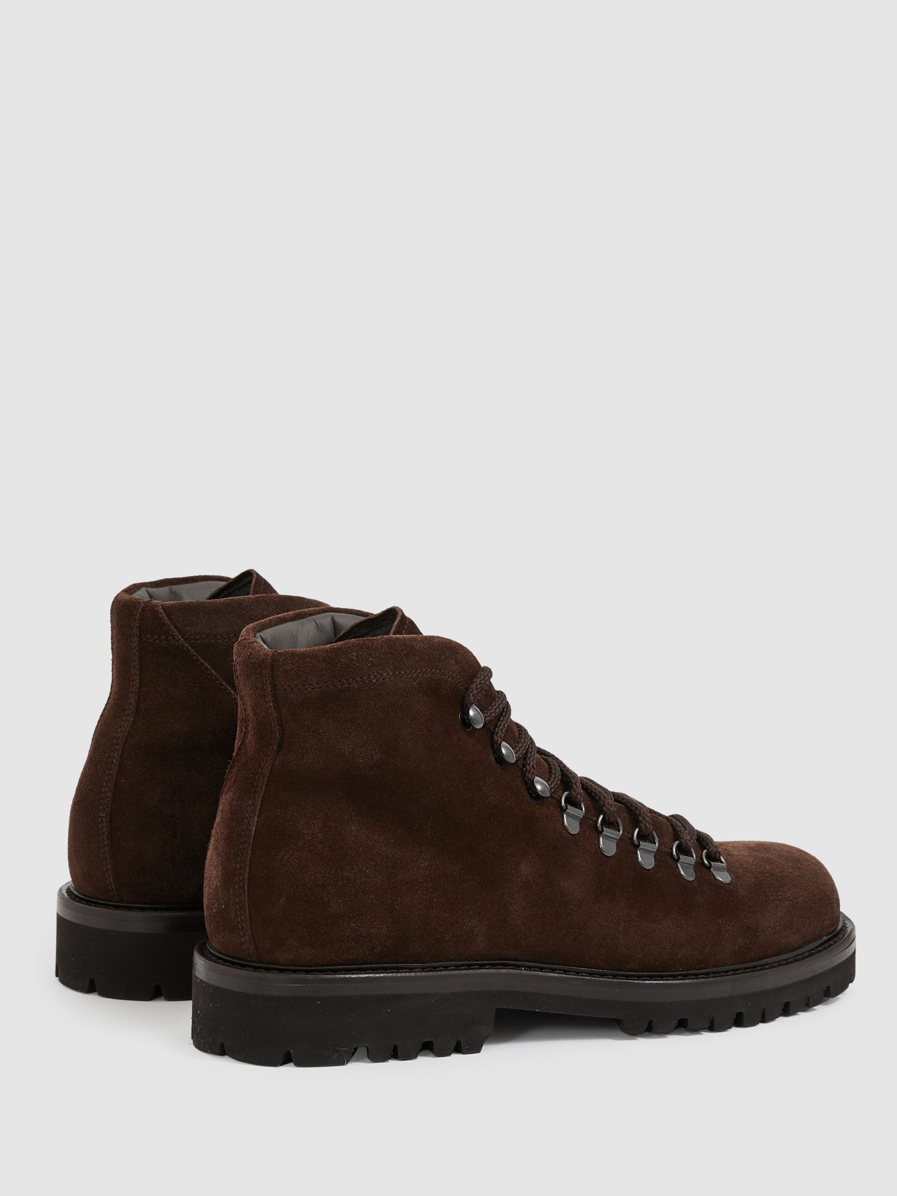 Harrys London Suede Hiking Boots in Dark Brown - Image 2 of 4