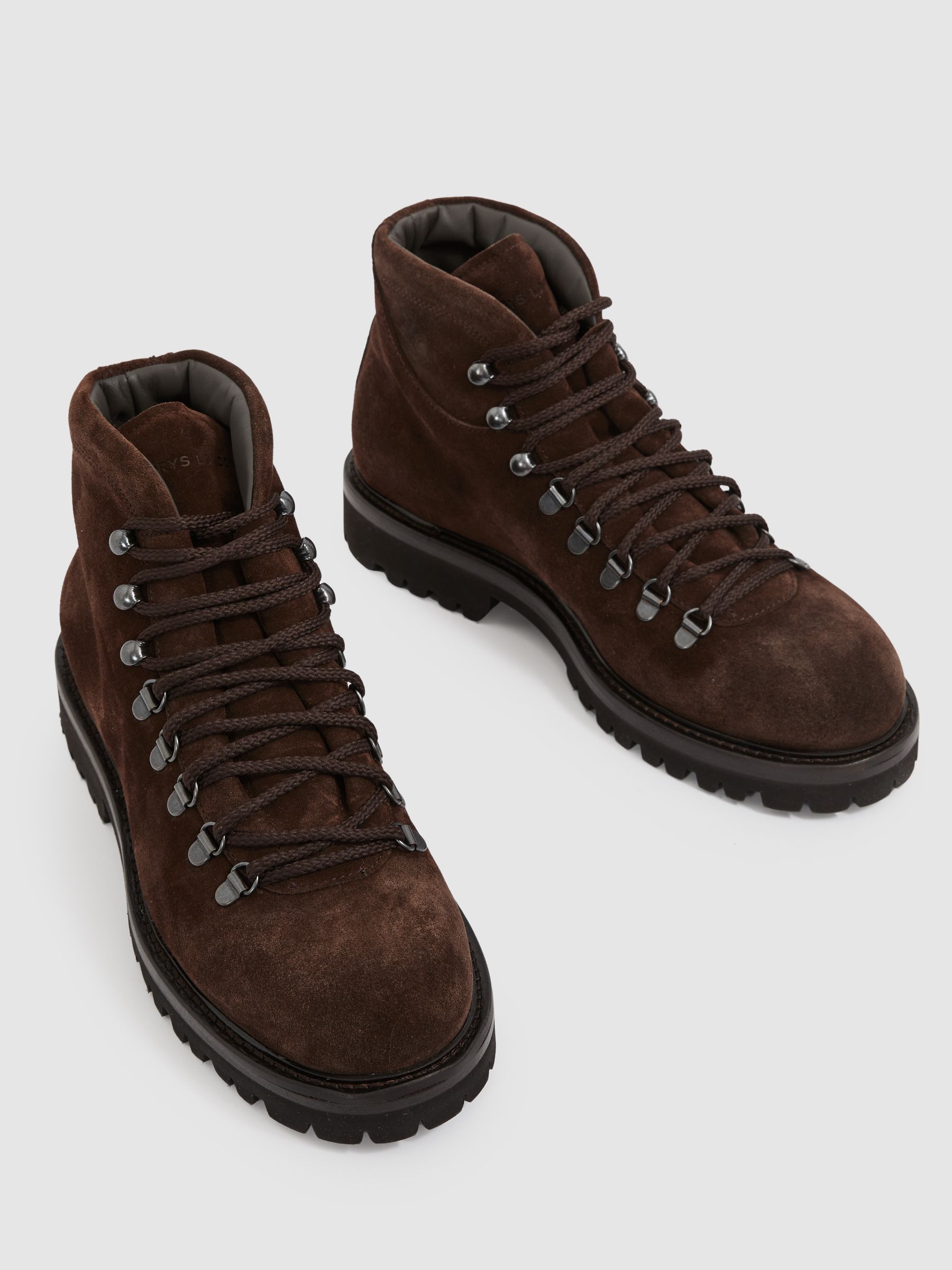 Harrys London Suede Hiking Boots in Dark Brown - Image 3 of 4