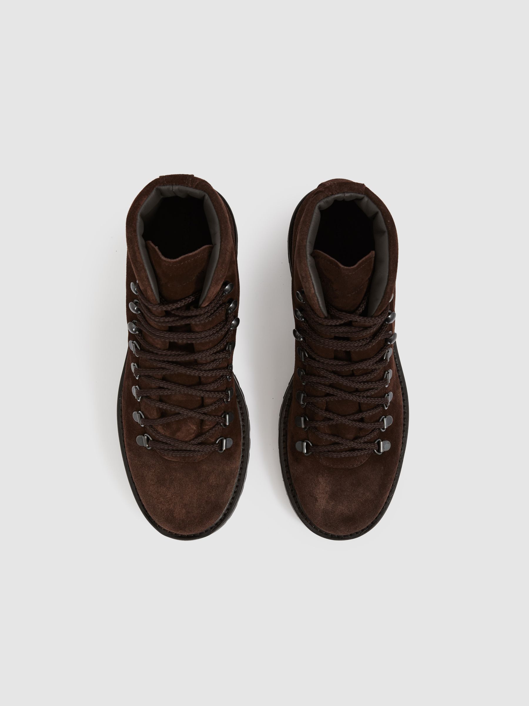 Harrys London Suede Hiking Boots in Dark Brown - Image 4 of 4