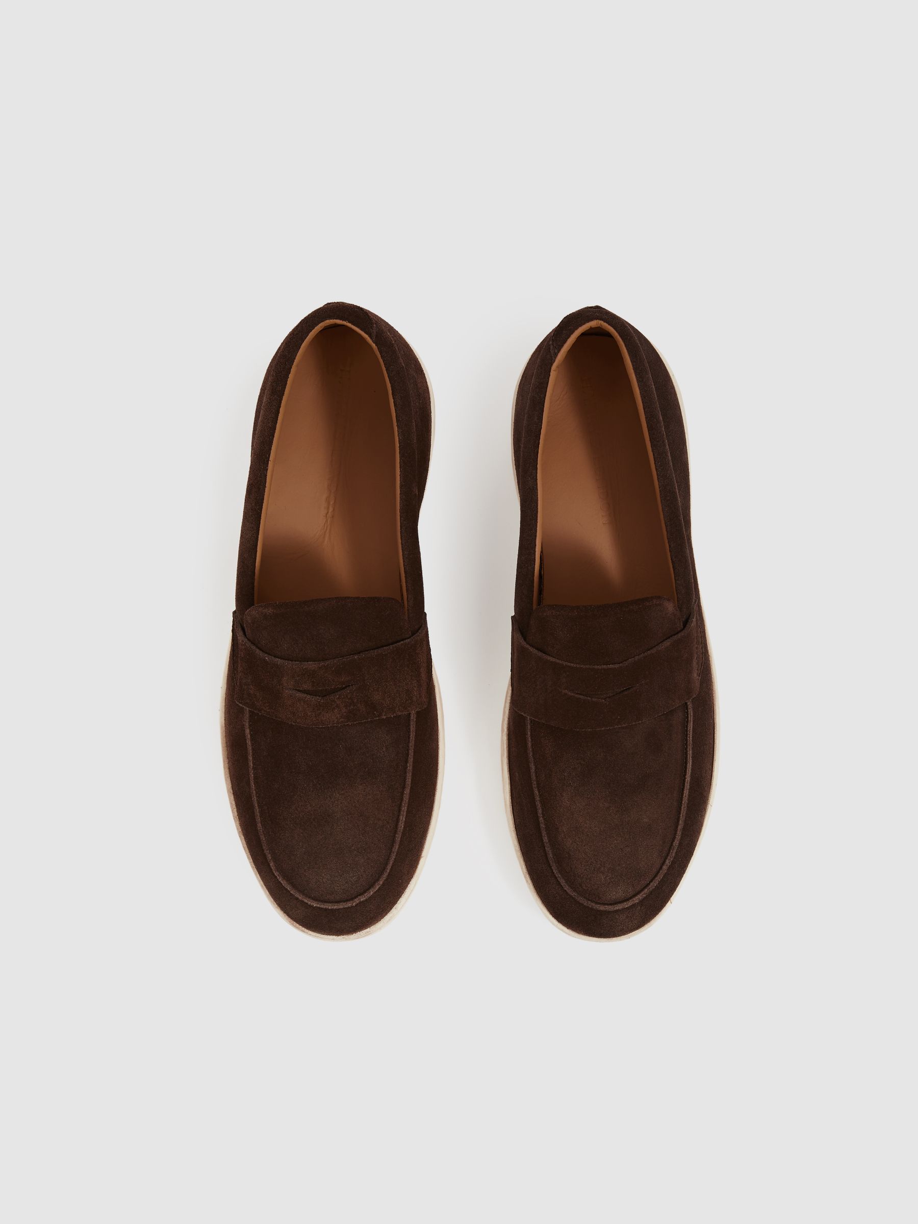 Harrys Of London Suede Penny Loafers in Dark Brown - Image 2 of 4
