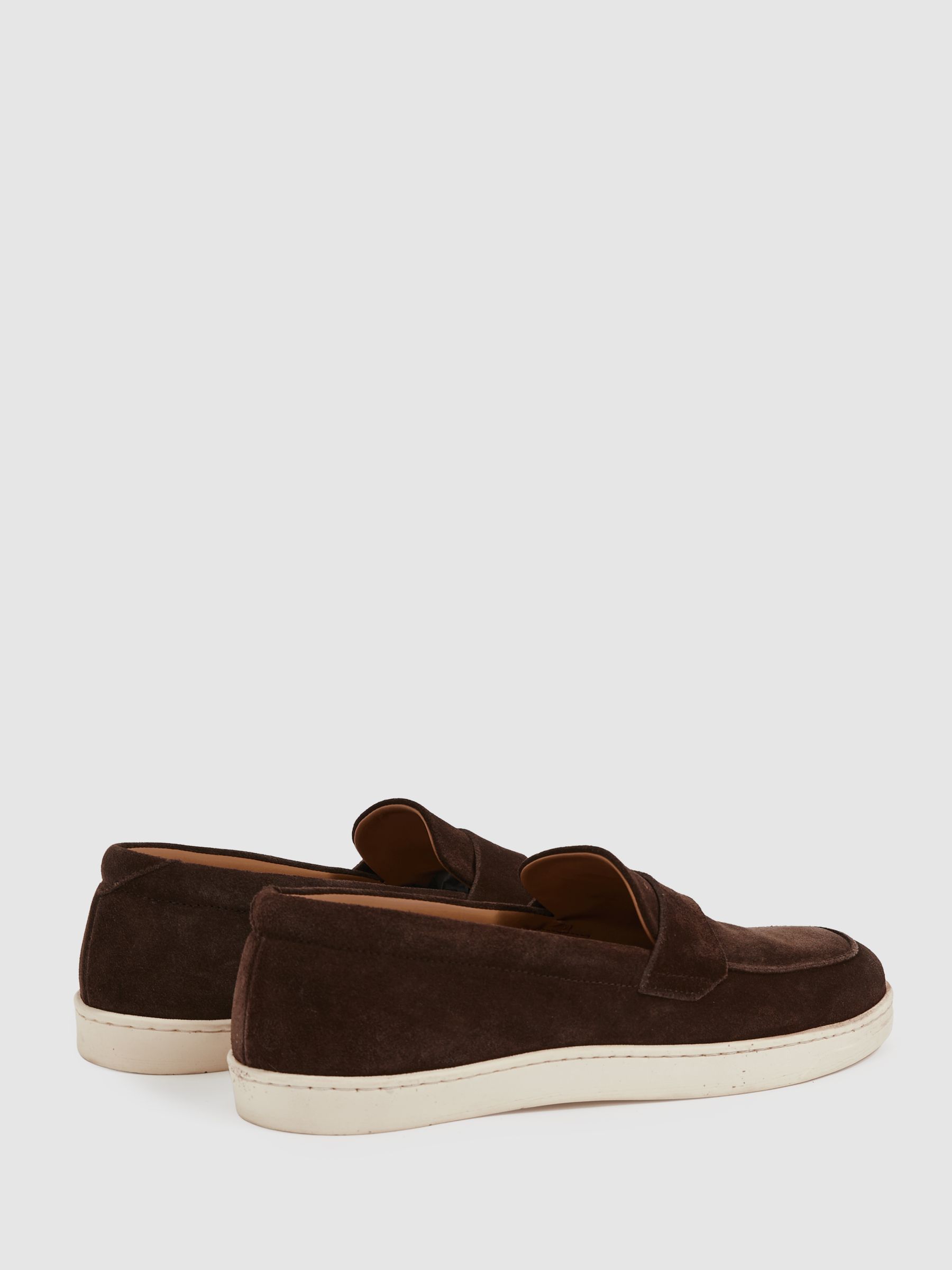 Harrys Of London Suede Penny Loafers in Dark Brown - Image 3 of 4