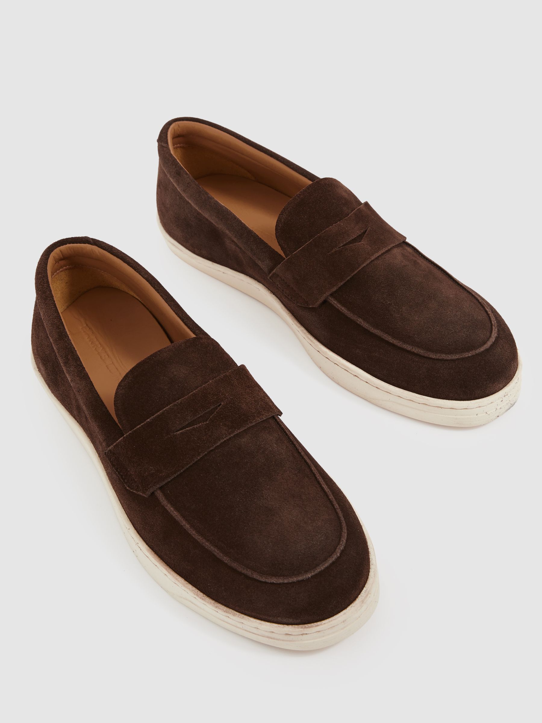 Harrys Of London Suede Penny Loafers in Dark Brown - Image 4 of 4