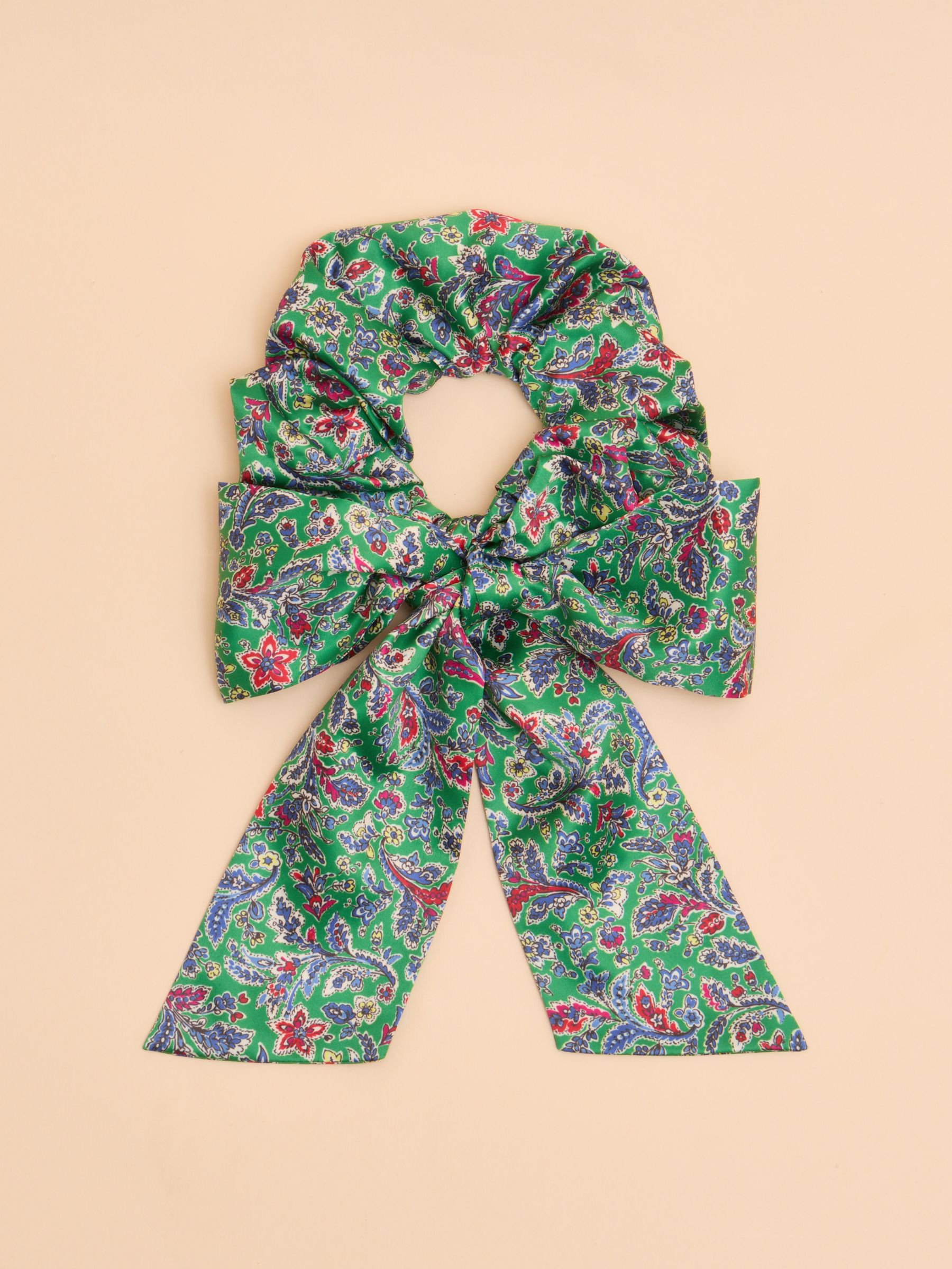 Elissia Green/Pink Scarf Scrunchie - Image 2 of 3