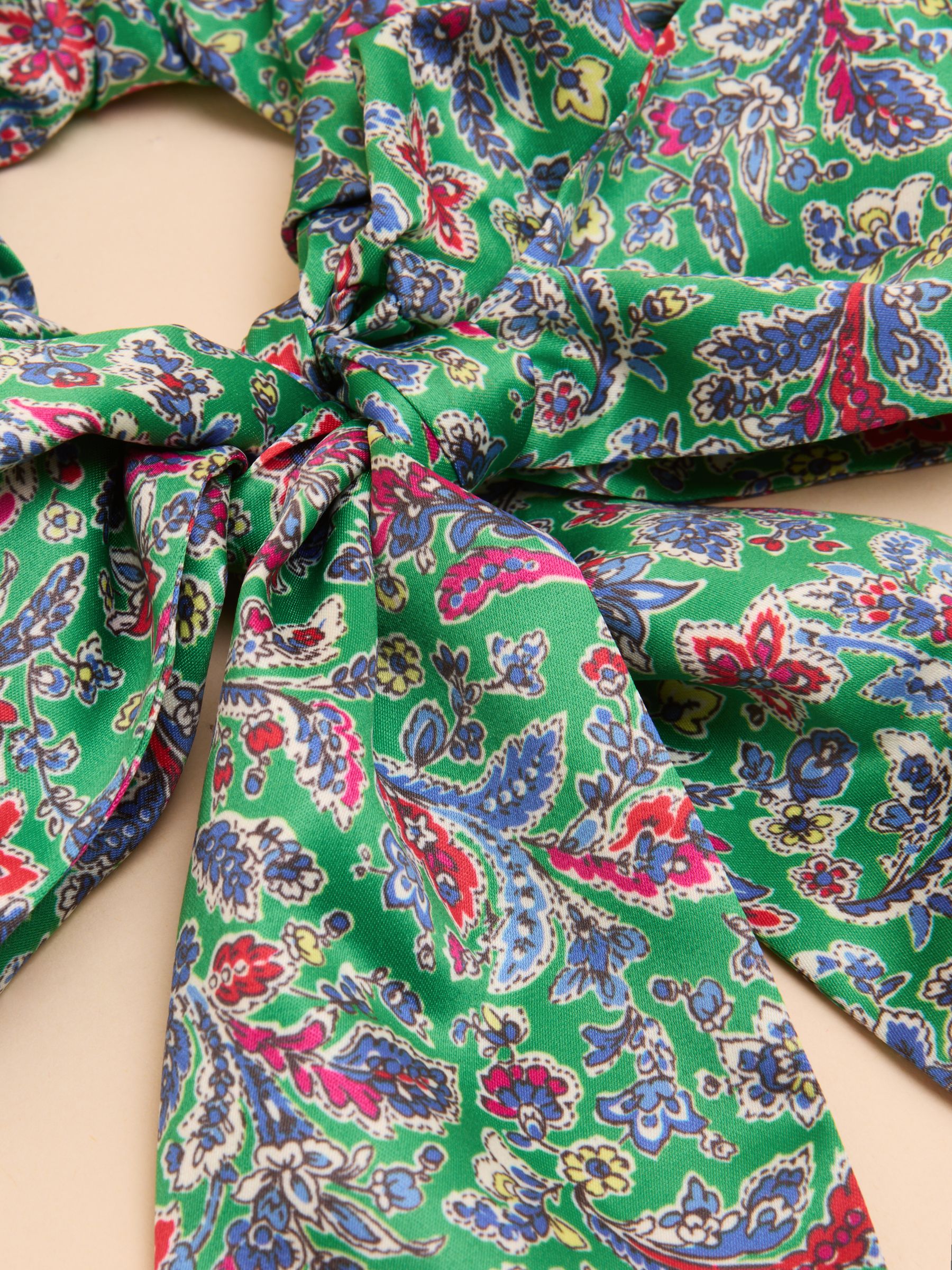 Elissia Green/Pink Scarf Scrunchie - Image 3 of 3