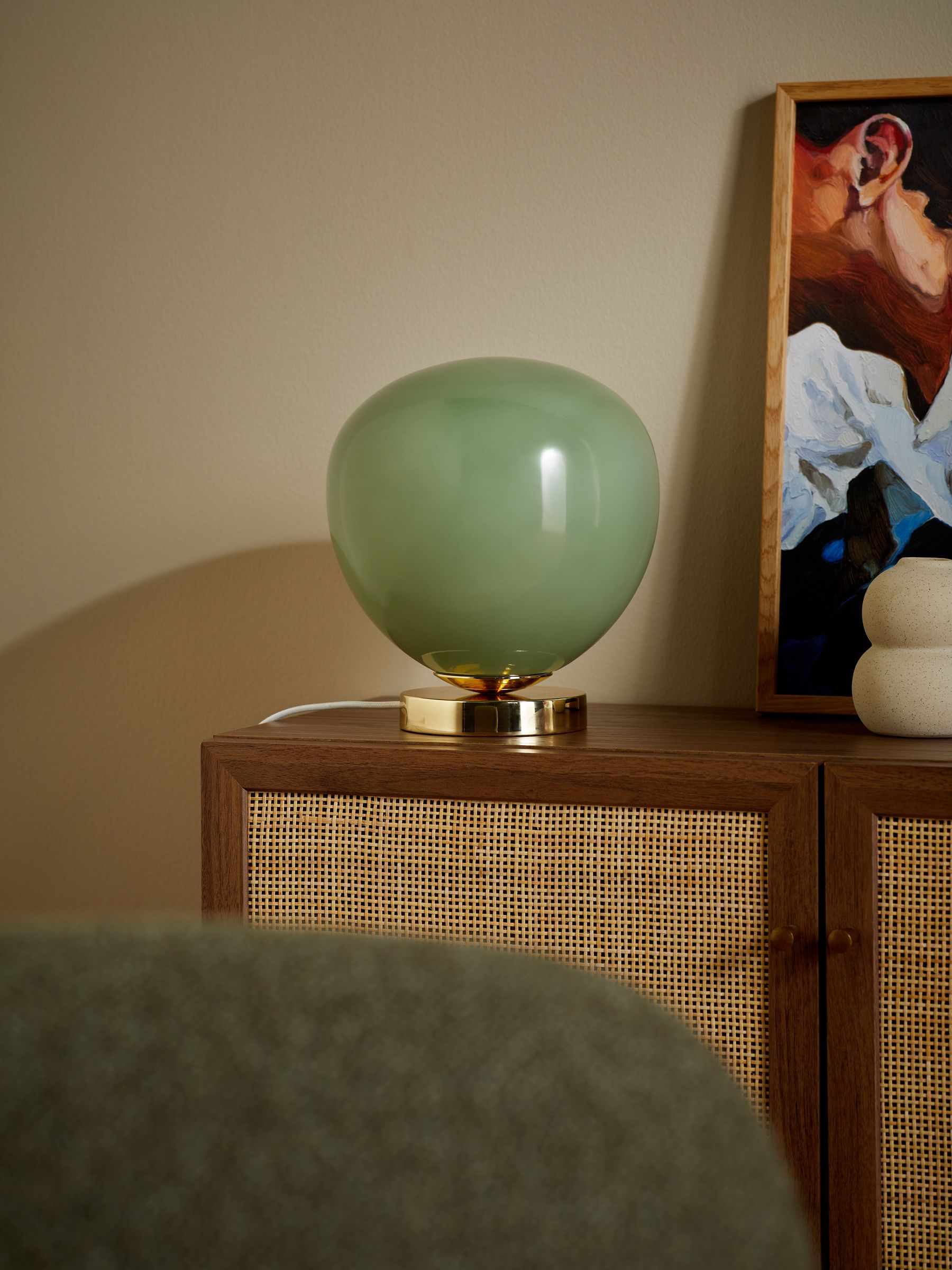 Adrianne Table Lamp in Teal Blue - Image 2 of 5