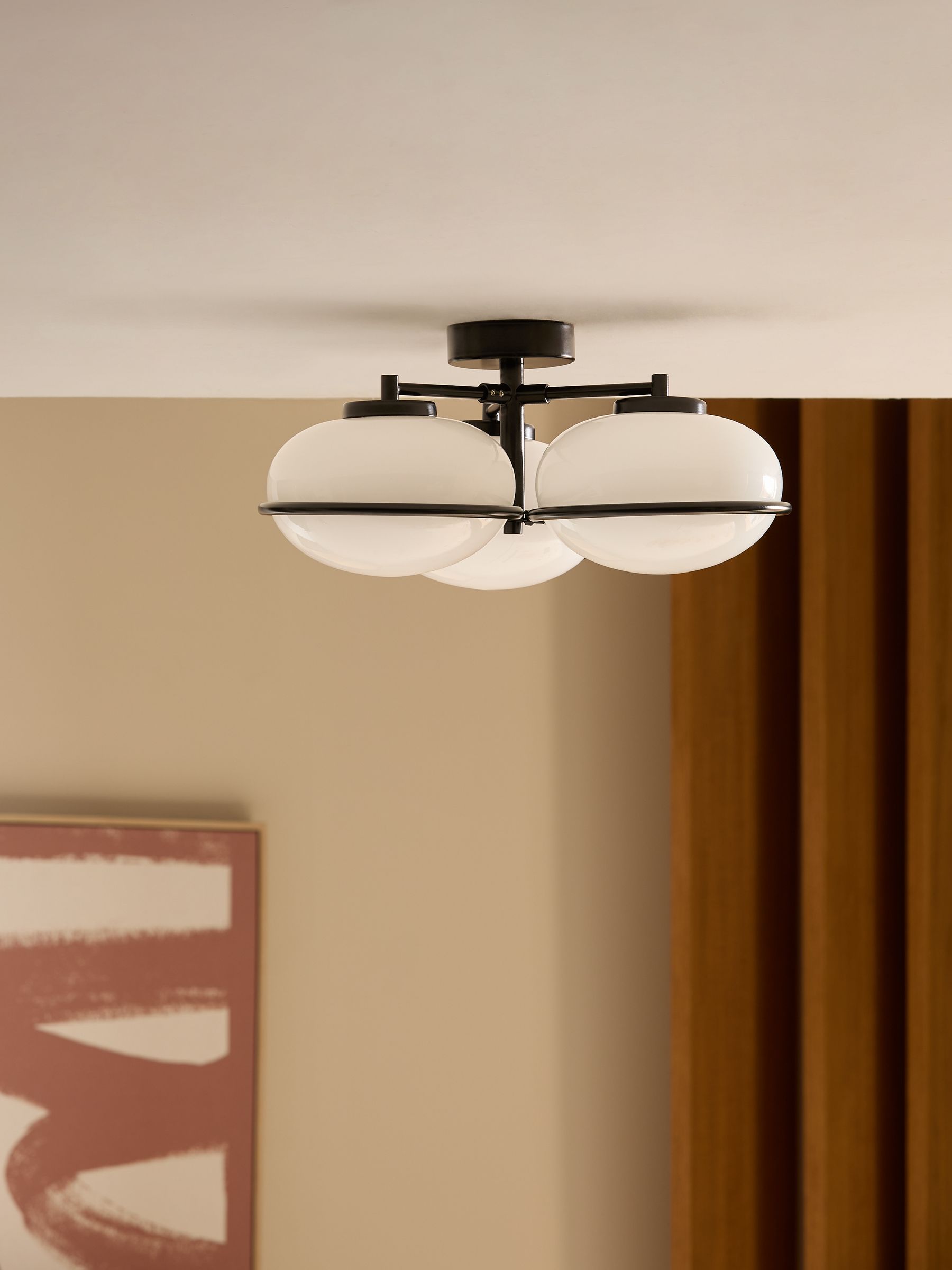 3 Light Flush Piper Light in Black - Image 2 of 6