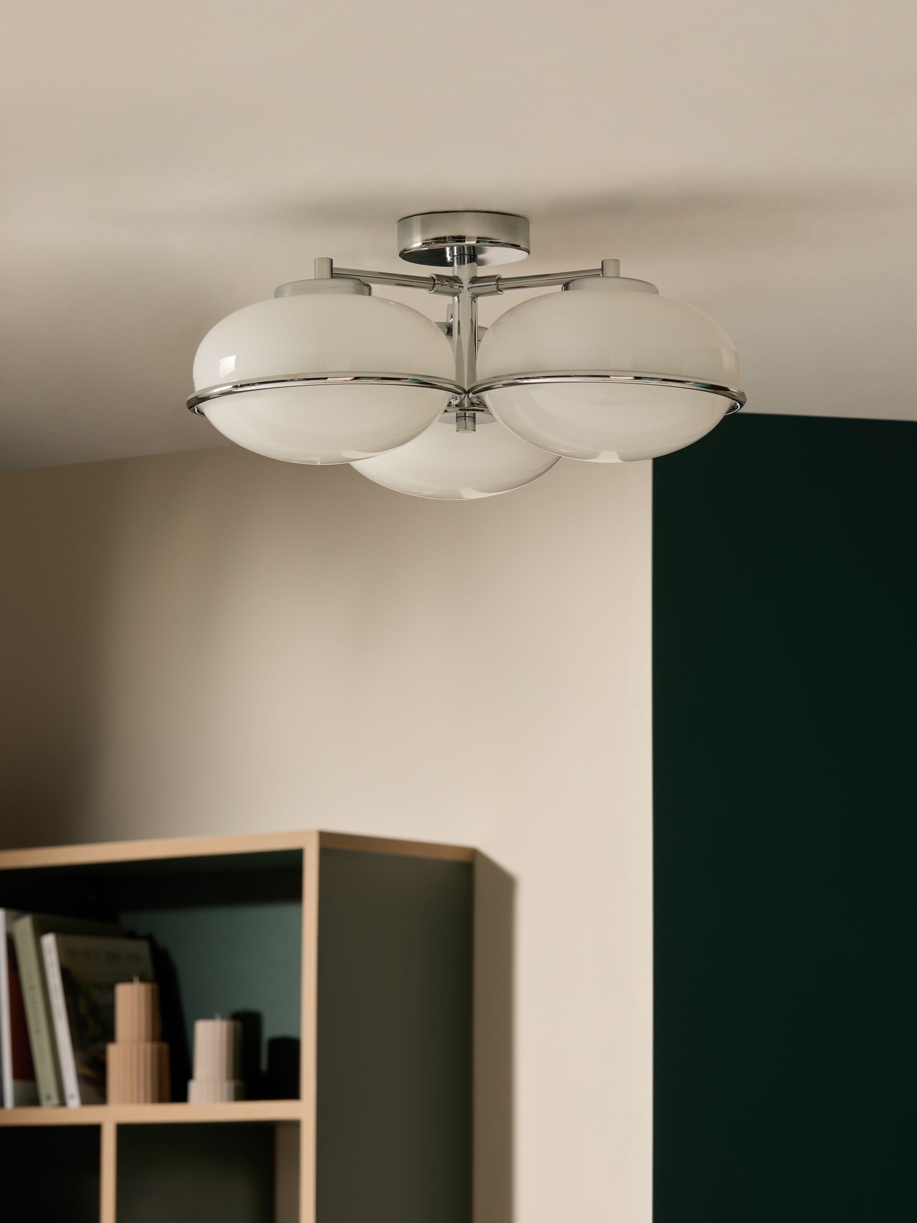 3 Light Flush Piper Light in Chrome - Image 2 of 5