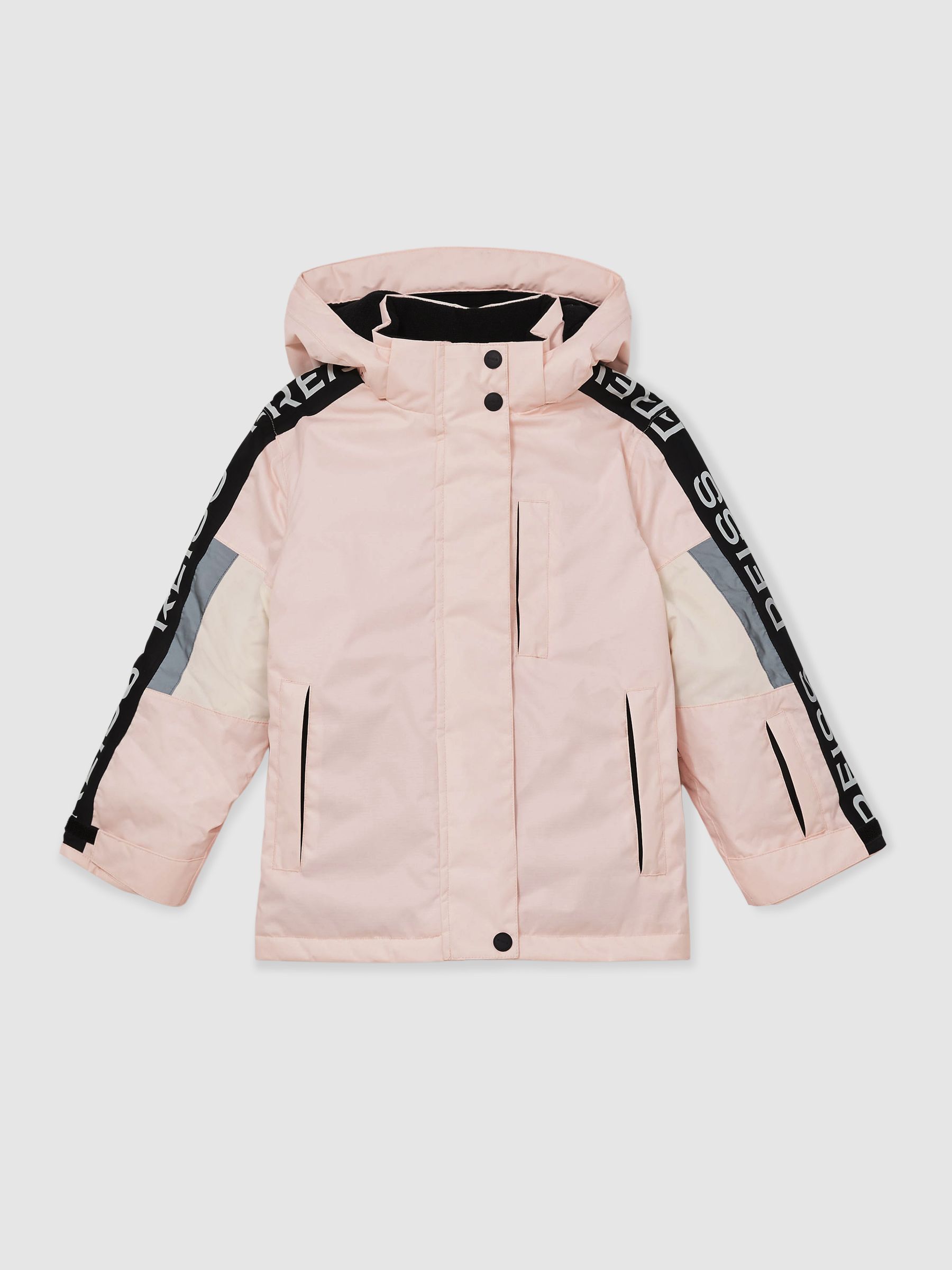 4-9 yrs Padded Ski Jacket With Detachable Hood in Pink - Image 2 of 4