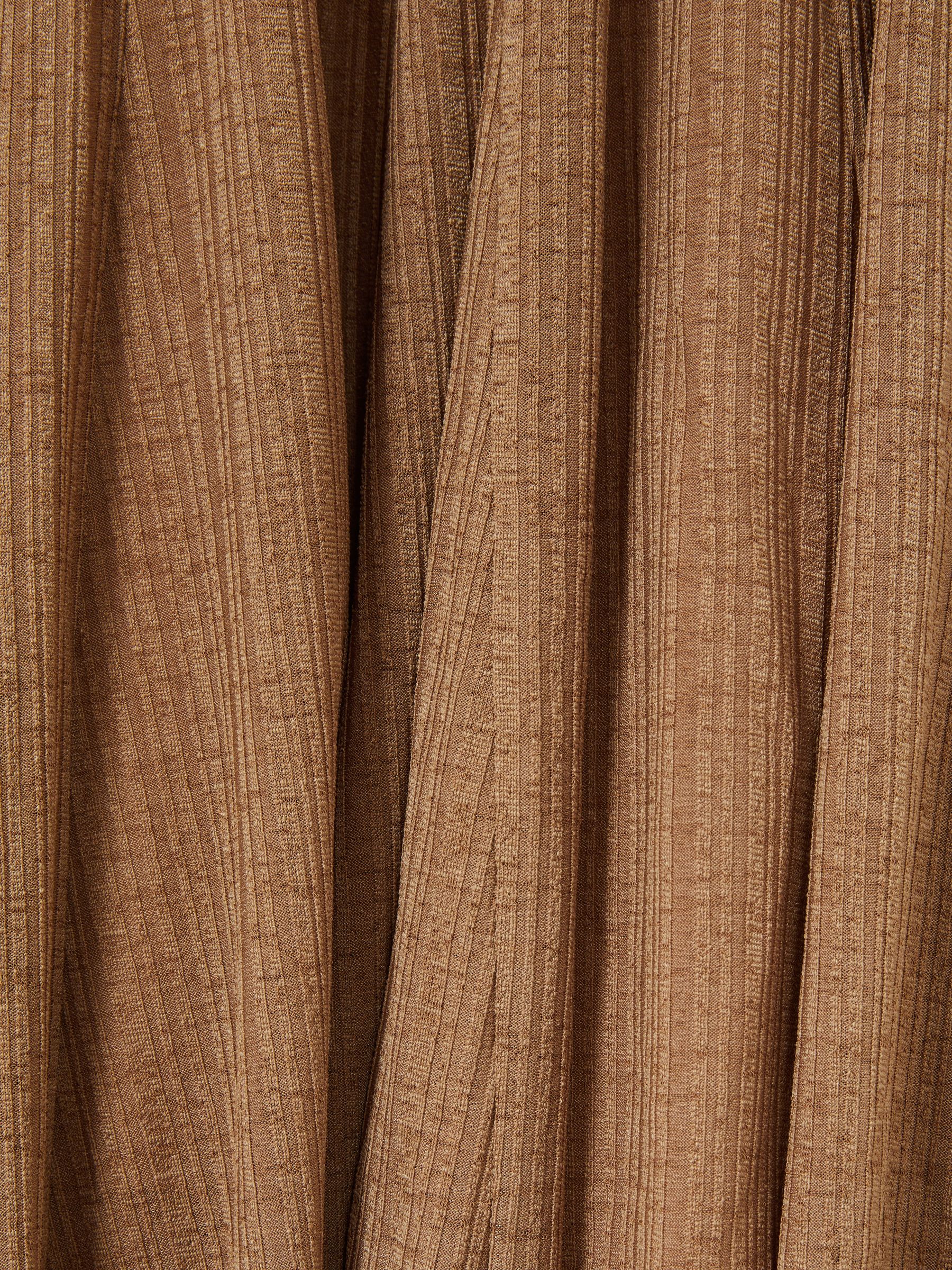Jersey Ribbed Flared Mini Dress in Camel - Image 7 of 7