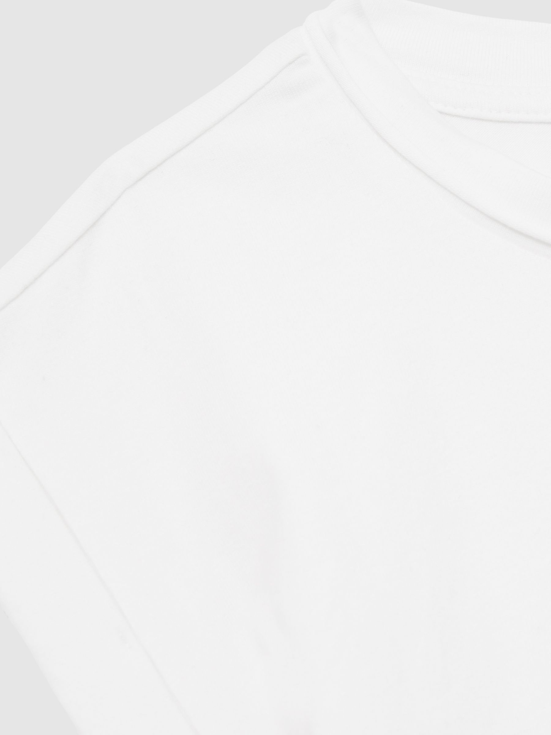 13-14 yrs Cotton-Jersey Cropped T-Shirt 3 Pack in White - Image 4 of 4